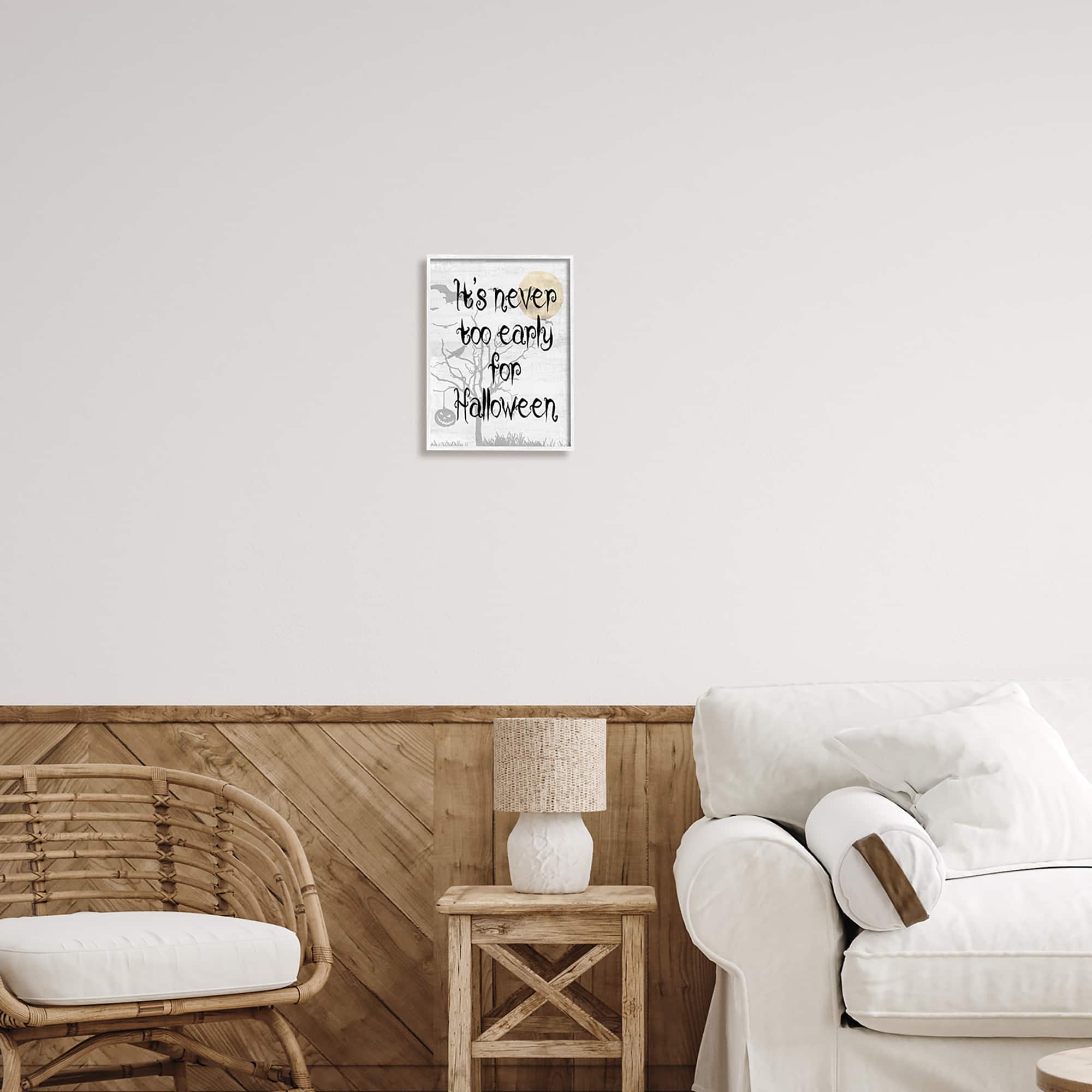 Stupell Industries Never Too Early Halloween Scene Framed Giclee Art