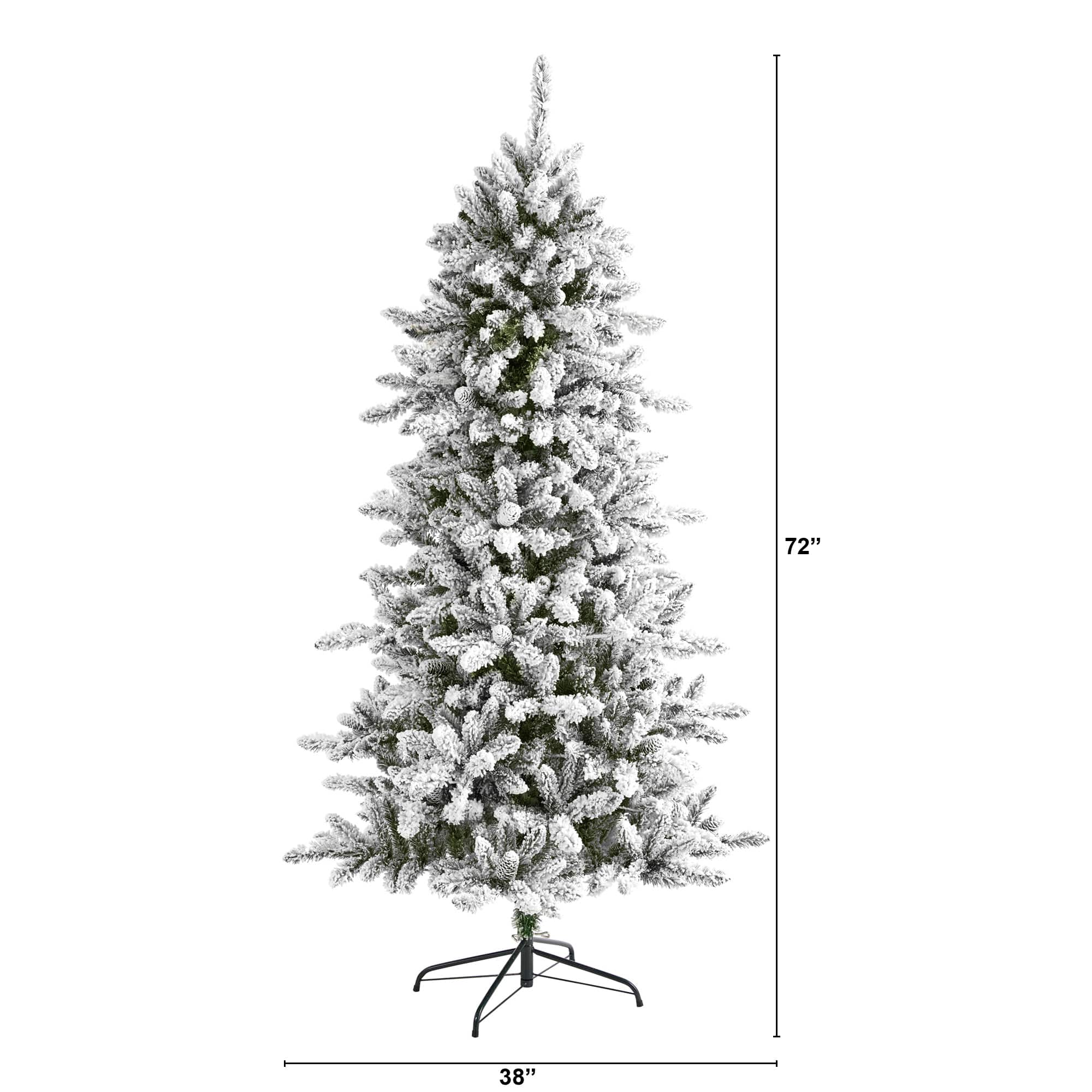 6ft. Unlit Flocked Livingston Fir with Pinecones Artificial Christmas Tree