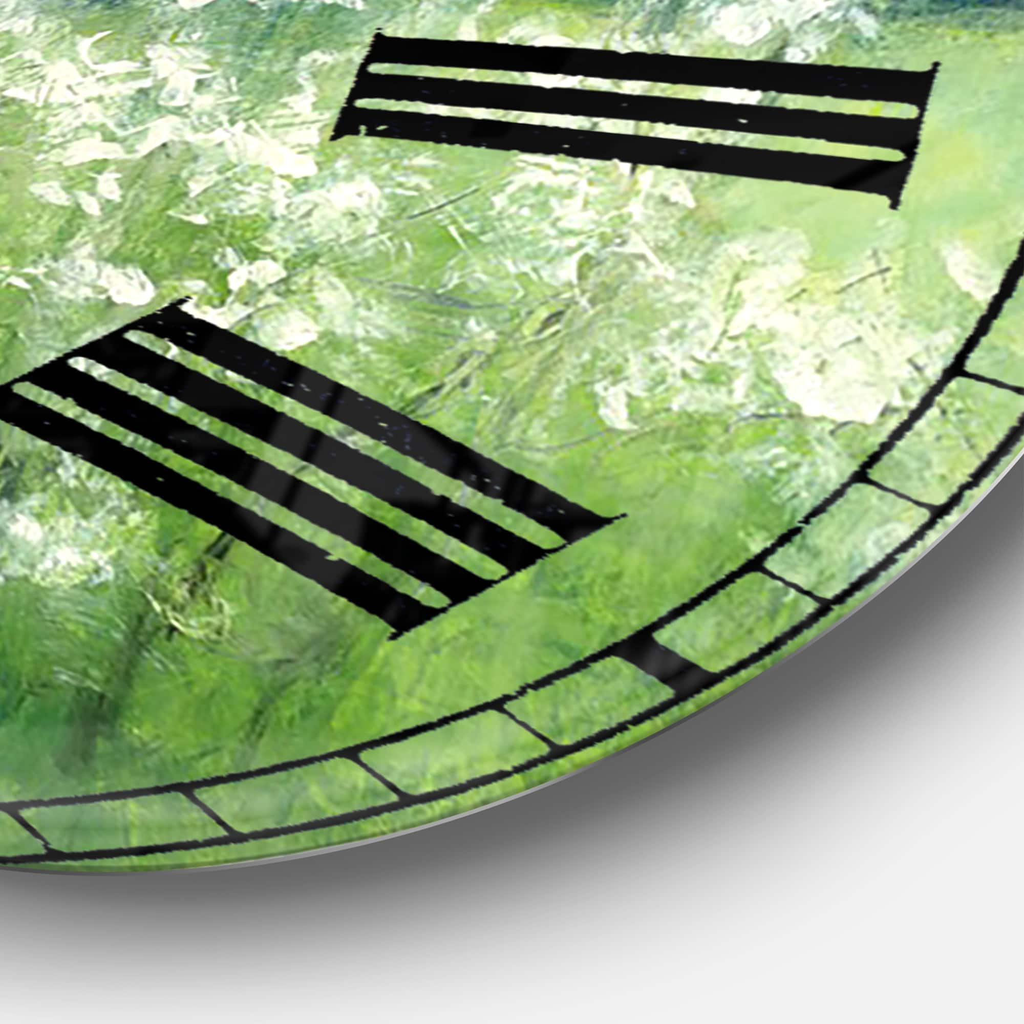 Designart 'Green Mountain Spring Traditional Wall Clock