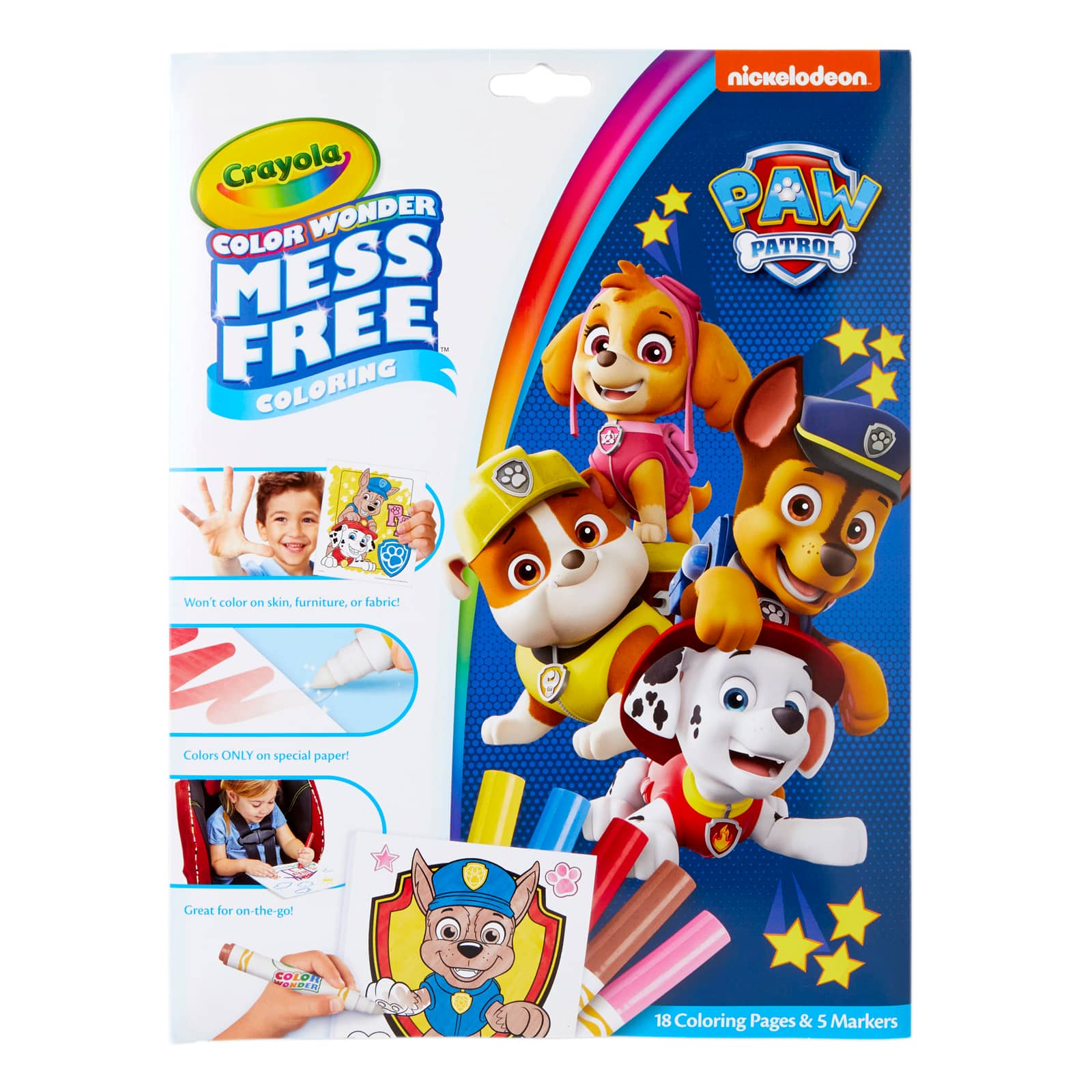 9 Packs: 2 ct. (18 total) Crayola® Color Wonder® Paw Patrol™ Mess Free Coloring Pad & Markers