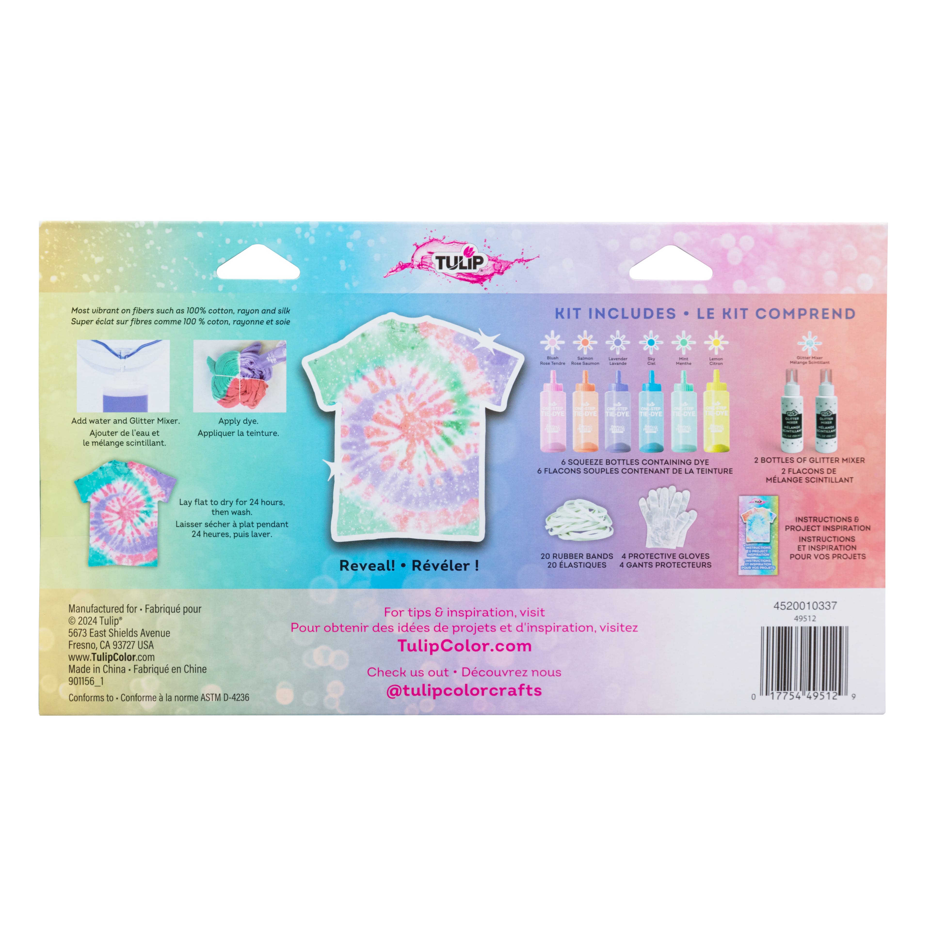 Tulip® 6 Colour Glitter Tie Dye Kit