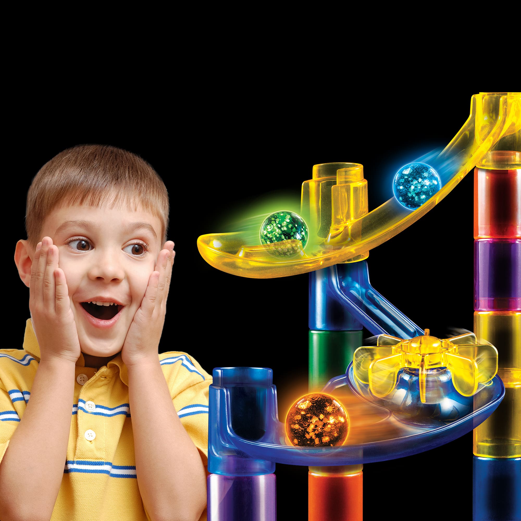 National Geographic&#x2122; 50-Piece Glow-in-the-Dark Marble Run