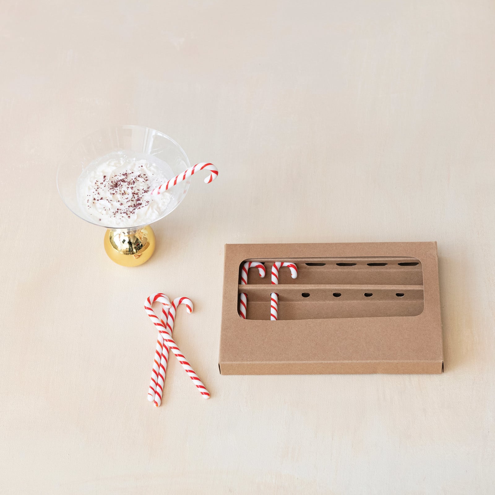 5&#x22; Red &#x26; White Candy Cane Glass Stir Sticks, 6ct.