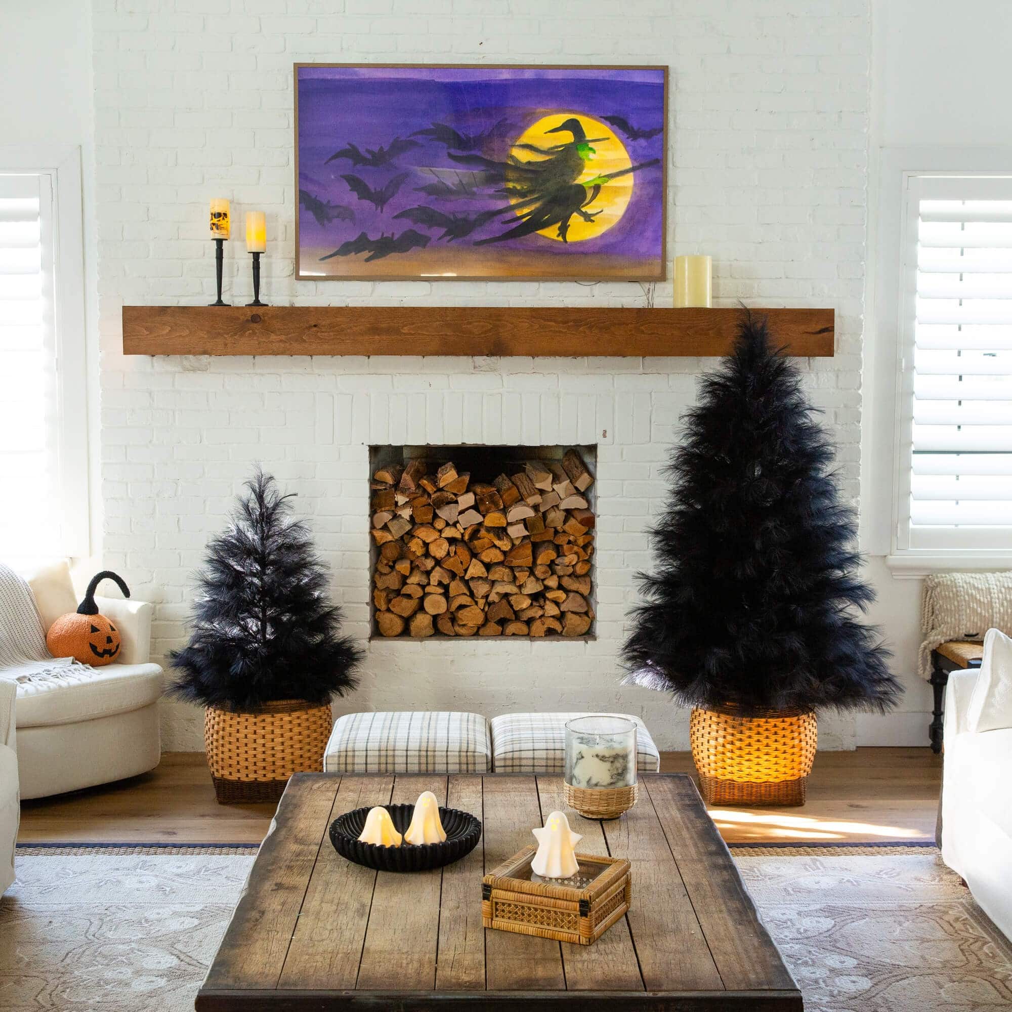 4ft. Artificial Halloween Black Pampas Grass Christmas Tree