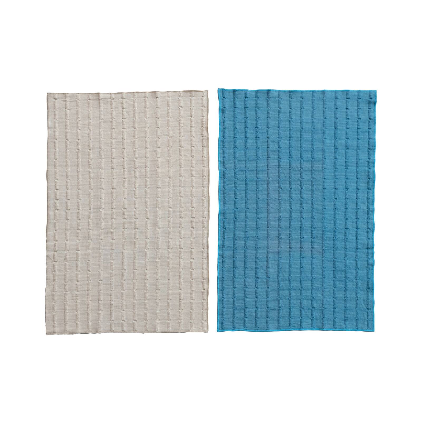 Hello Honey&#xAE; Natural &#x26; Blue Cotton Dobby Tea Towels Set