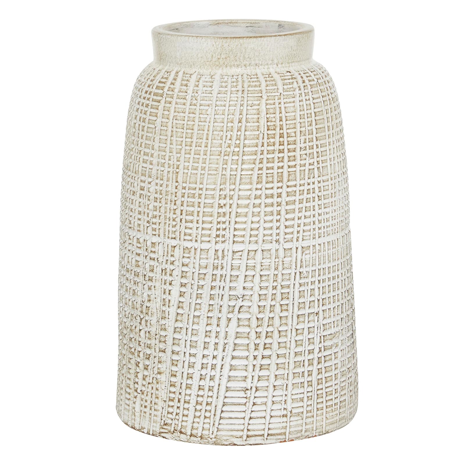 White Terracotta Coastal Style Vase | Michaels