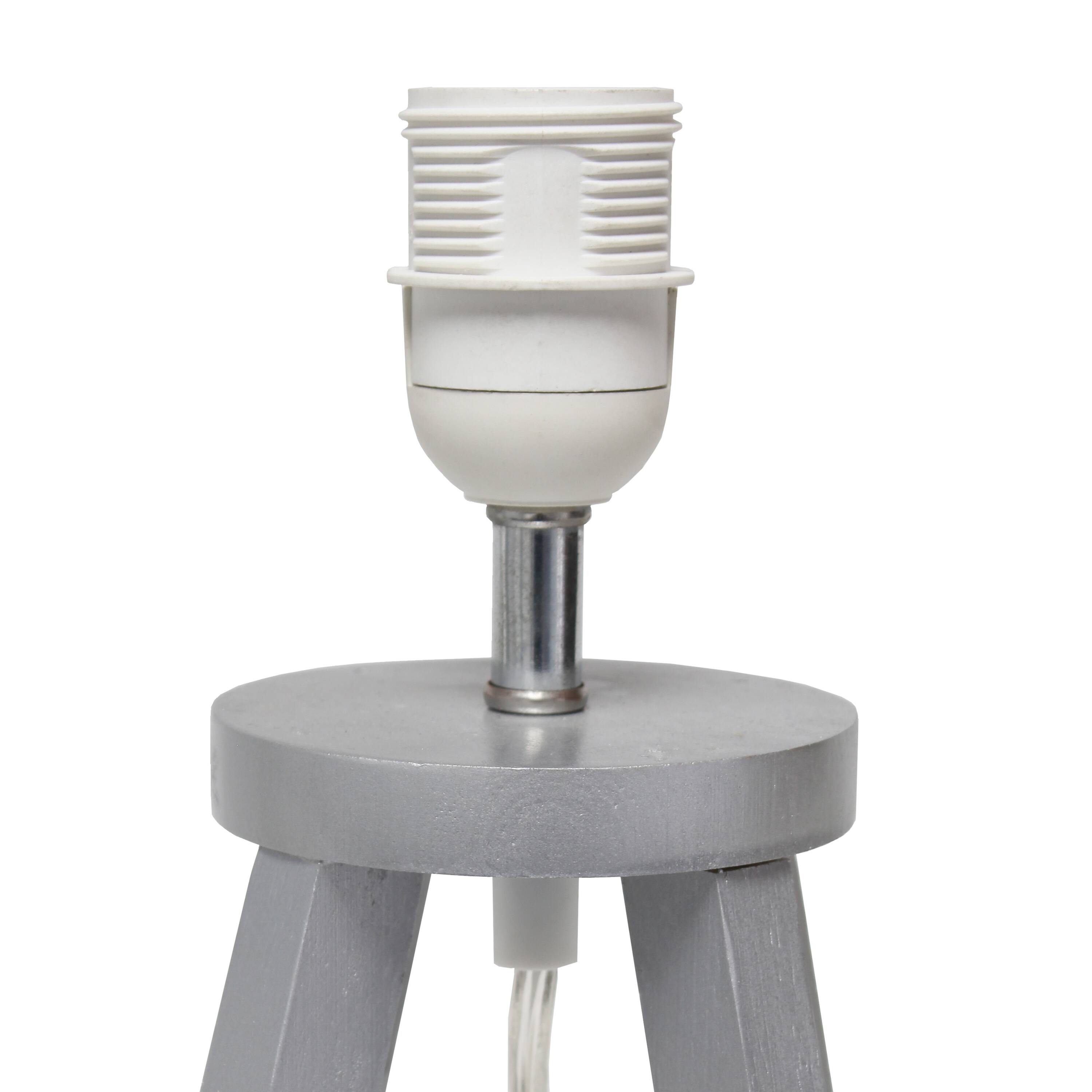 Simple Designs 19" Interlocked Triangular Natural Wood Table Lamp with Black Shade