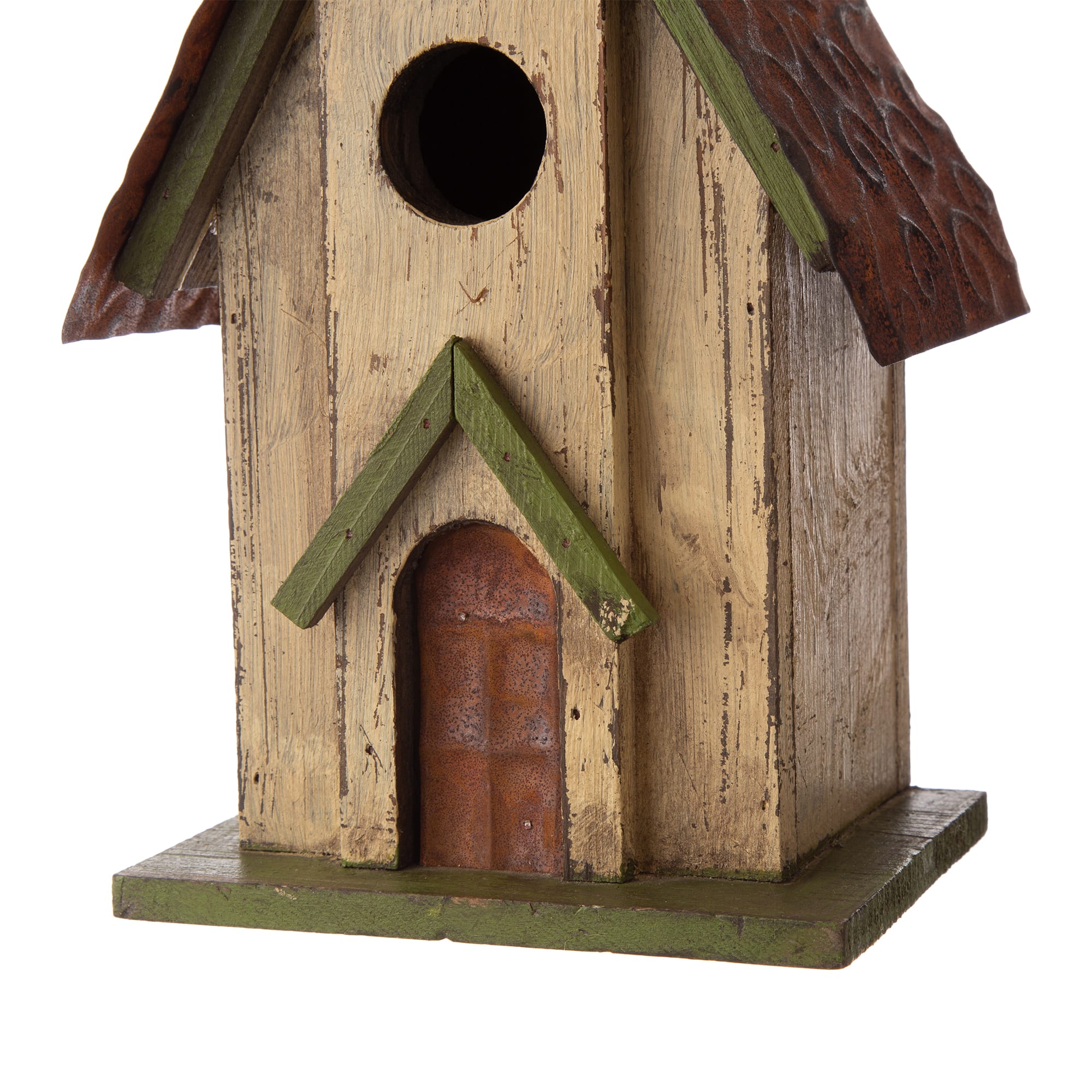 Glitzhome&#xAE; Distressed Wooden Church Birdhouse