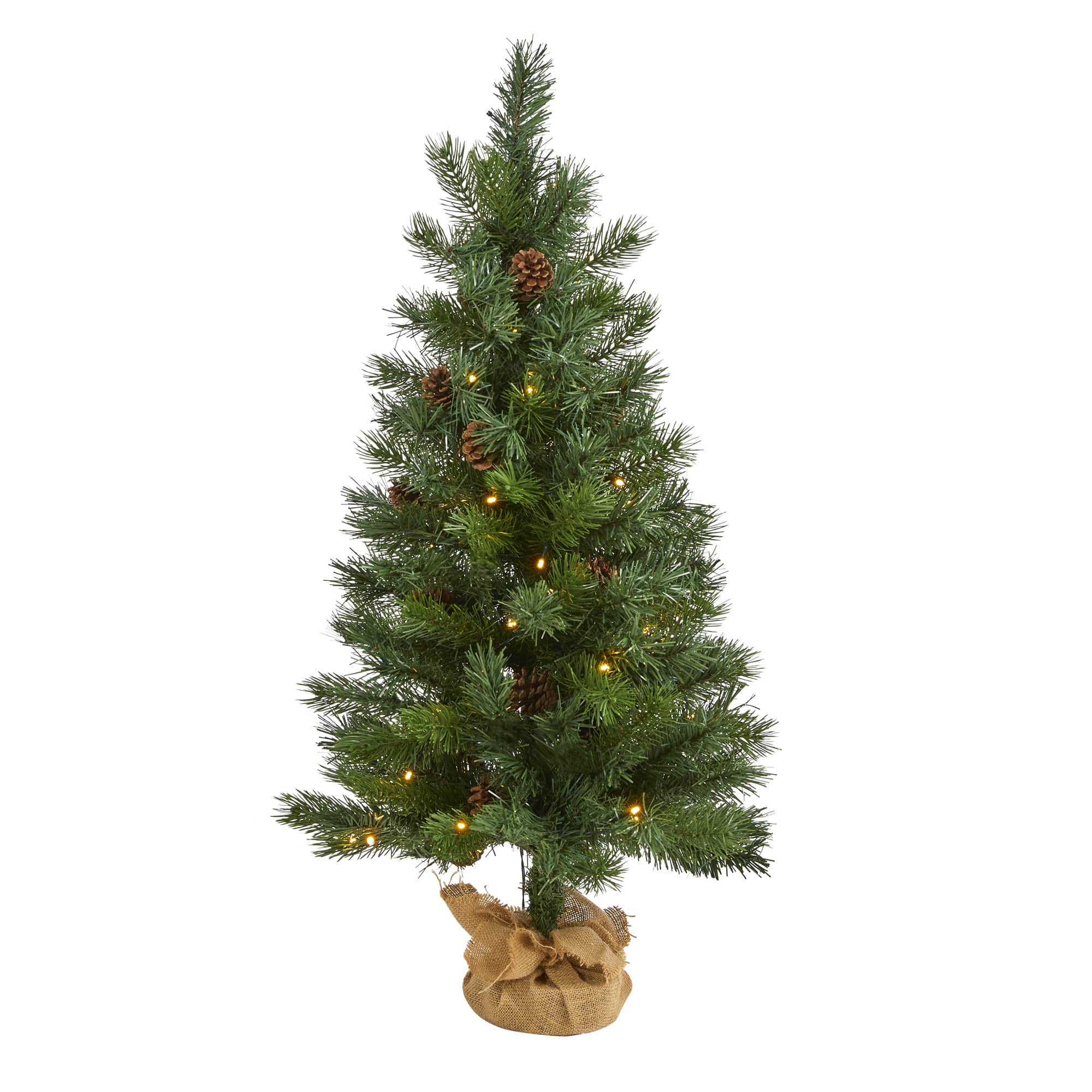 3ft. Pre-Lit Fraser Fir Natural Look Artificial Christmas Tree with ...