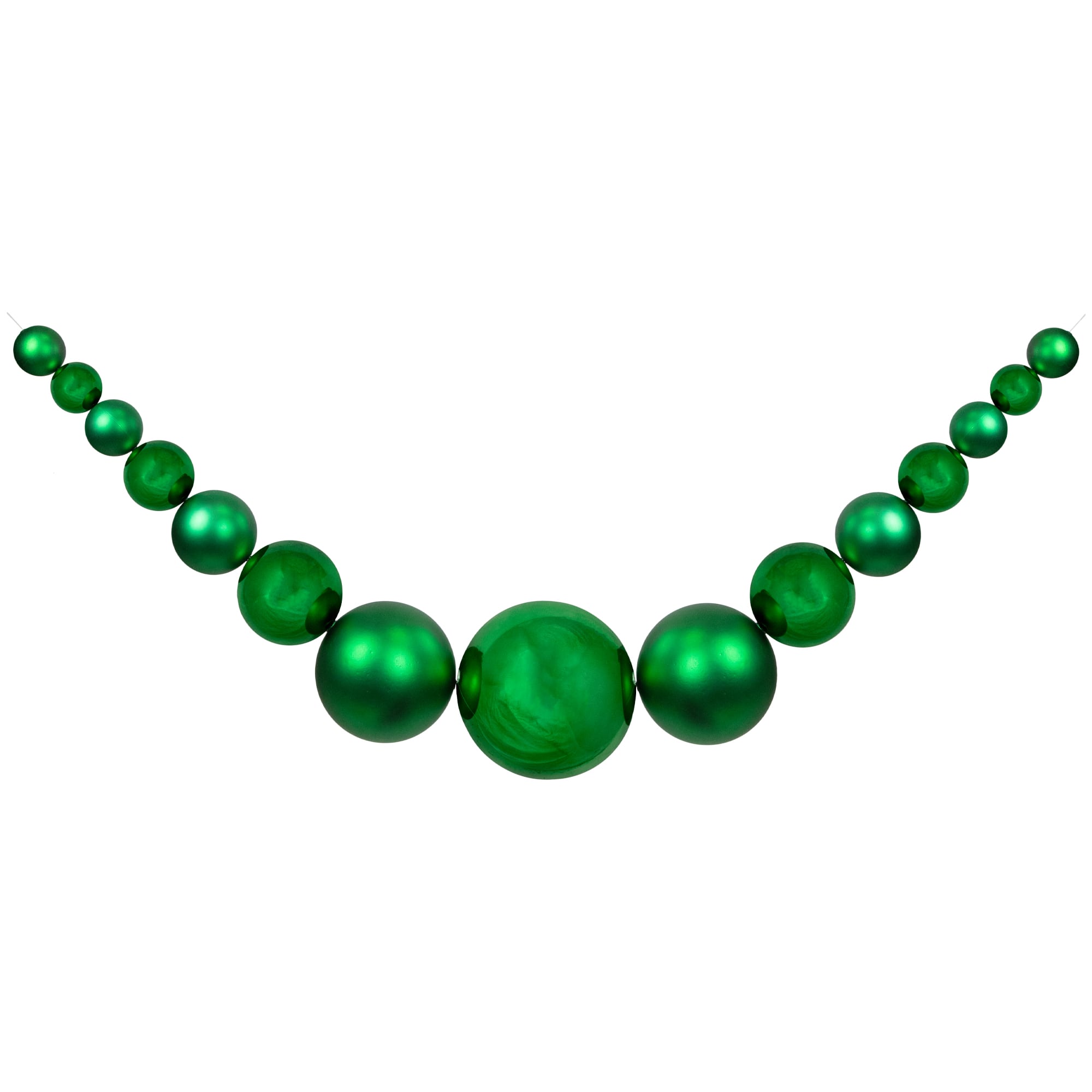 6ft. Green Shiny &#x26; Matte Shatterproof Ball Christmas Swag