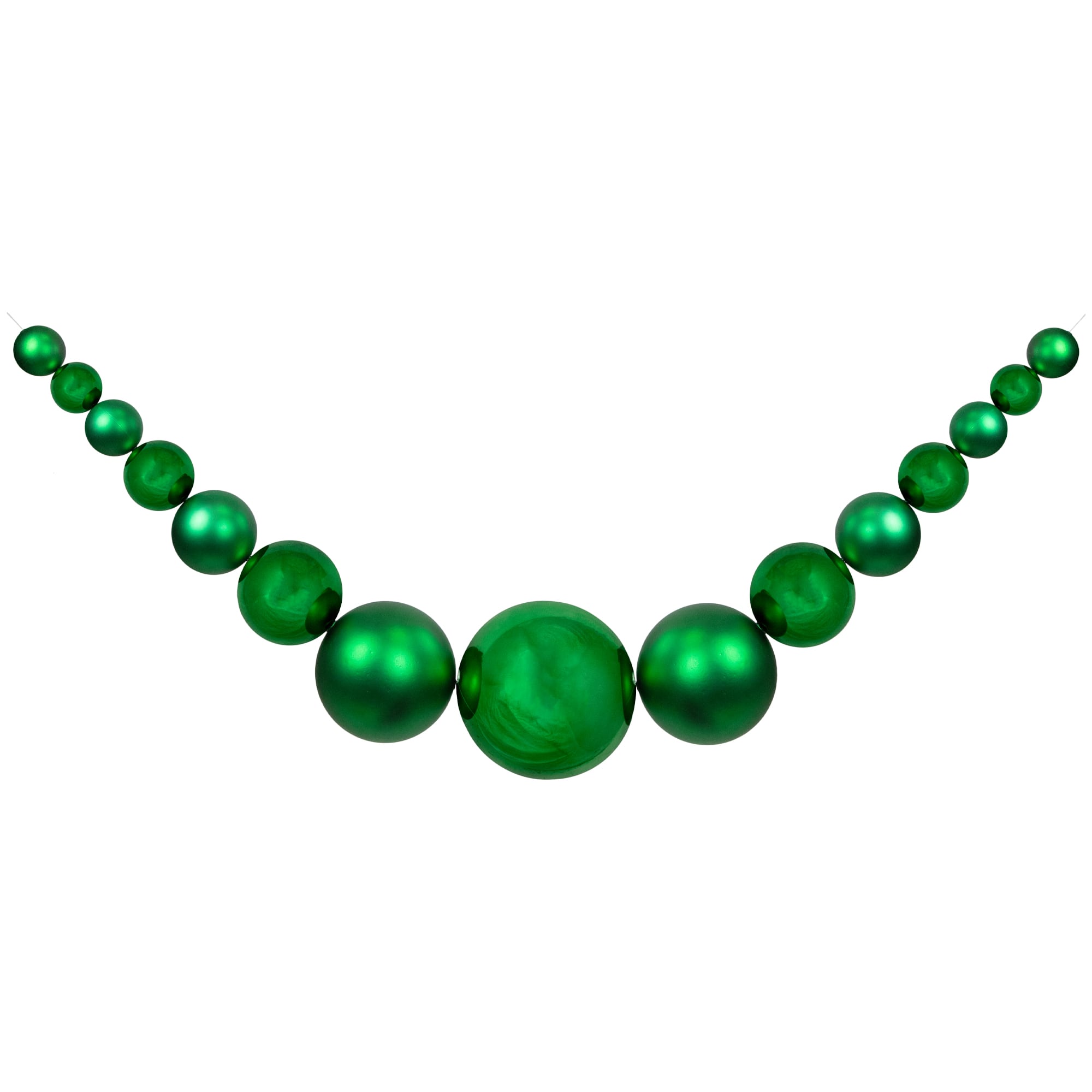 6ft. Green Shiny & Matte Shatterproof Ball Christmas Swag