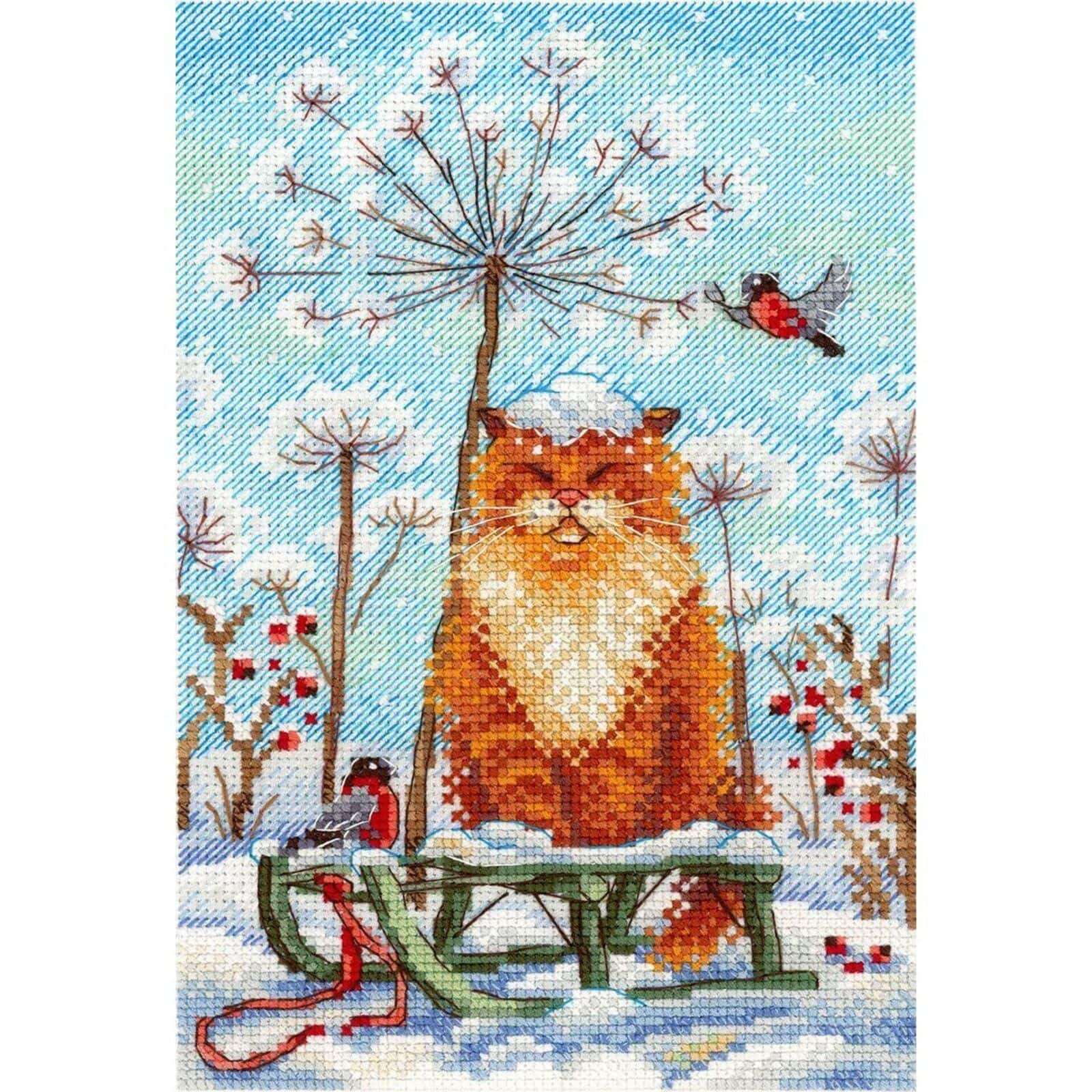 Mp Studia Snow Hat Cross Stitch Kit