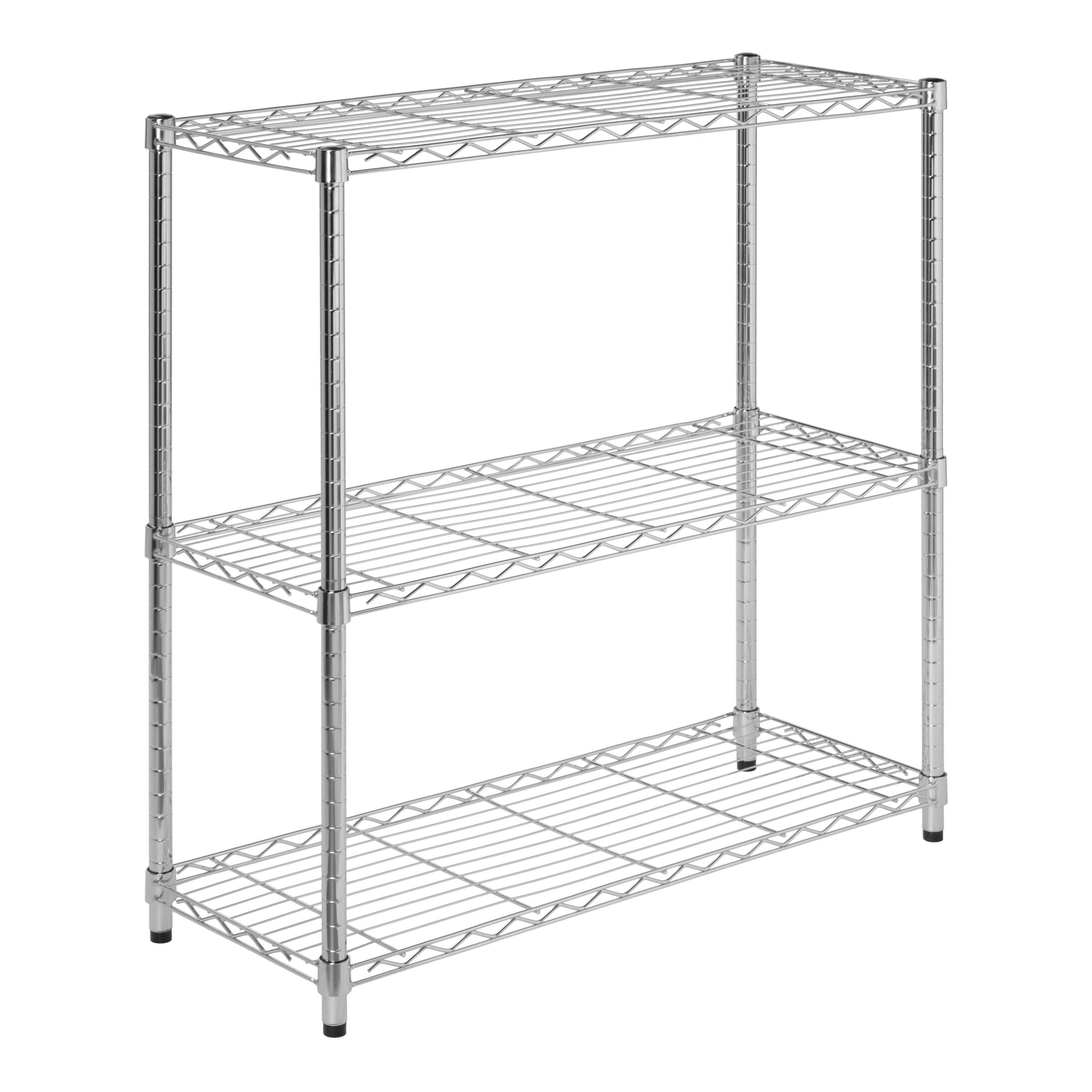 Honey Can Do Chrome 3-Tier Heavy-Duty Adjustable Shelf Storage Unit