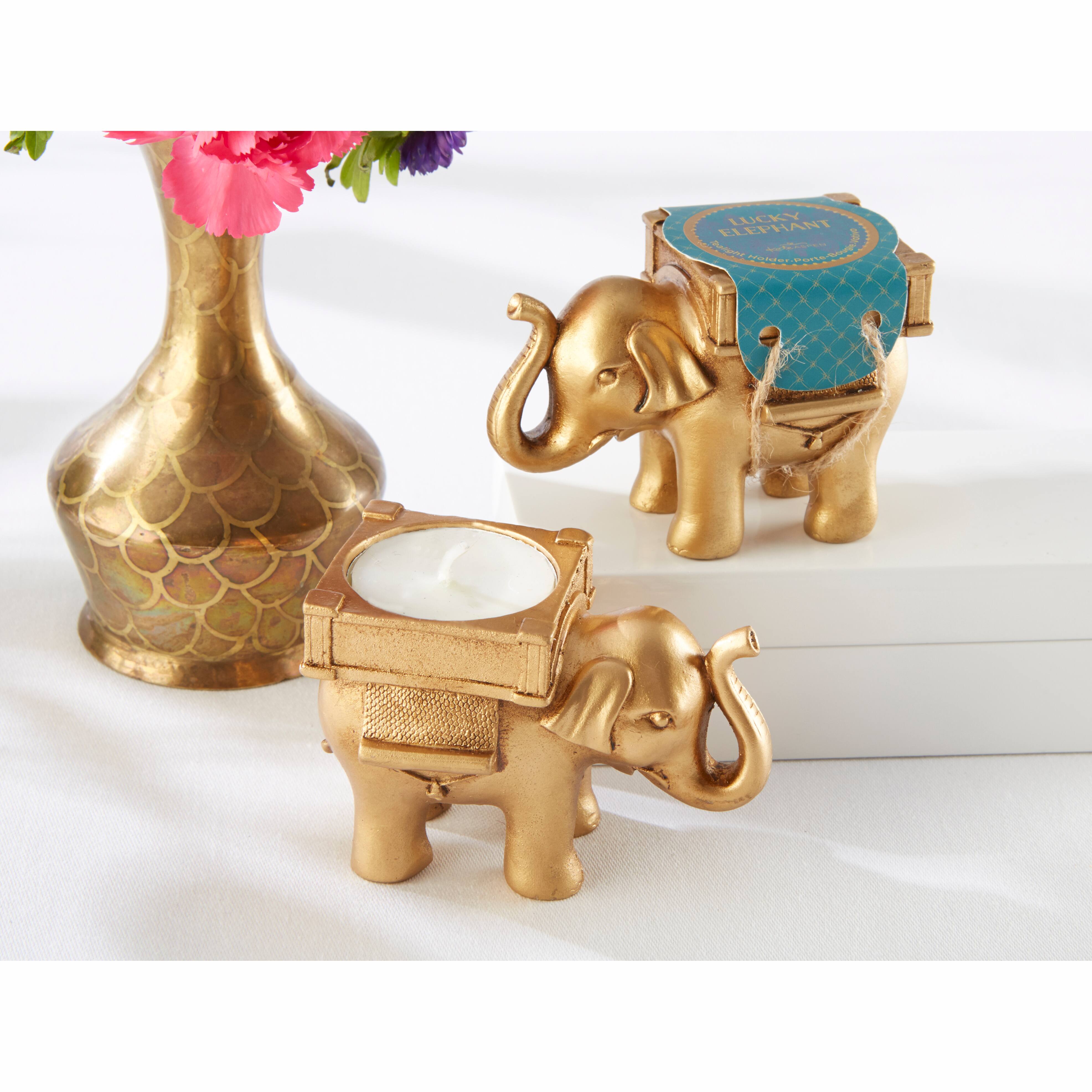 Kate Aspen® Lucky Elephant Golden Tealight Holder, 6ct.