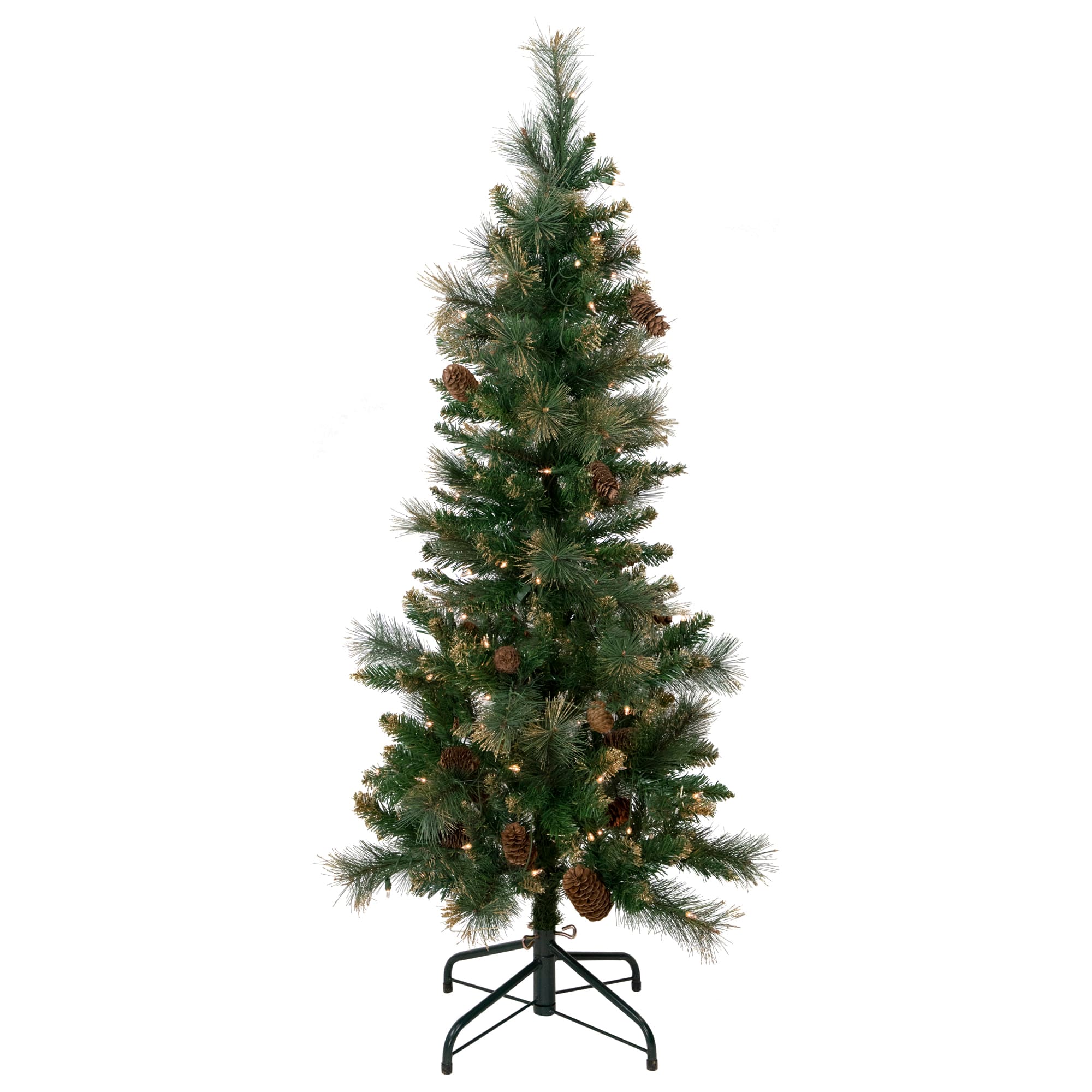 4.5ft. Pre-Lit Yorkshire Pine Pencil Artificial Christmas Tree, Clear Lights