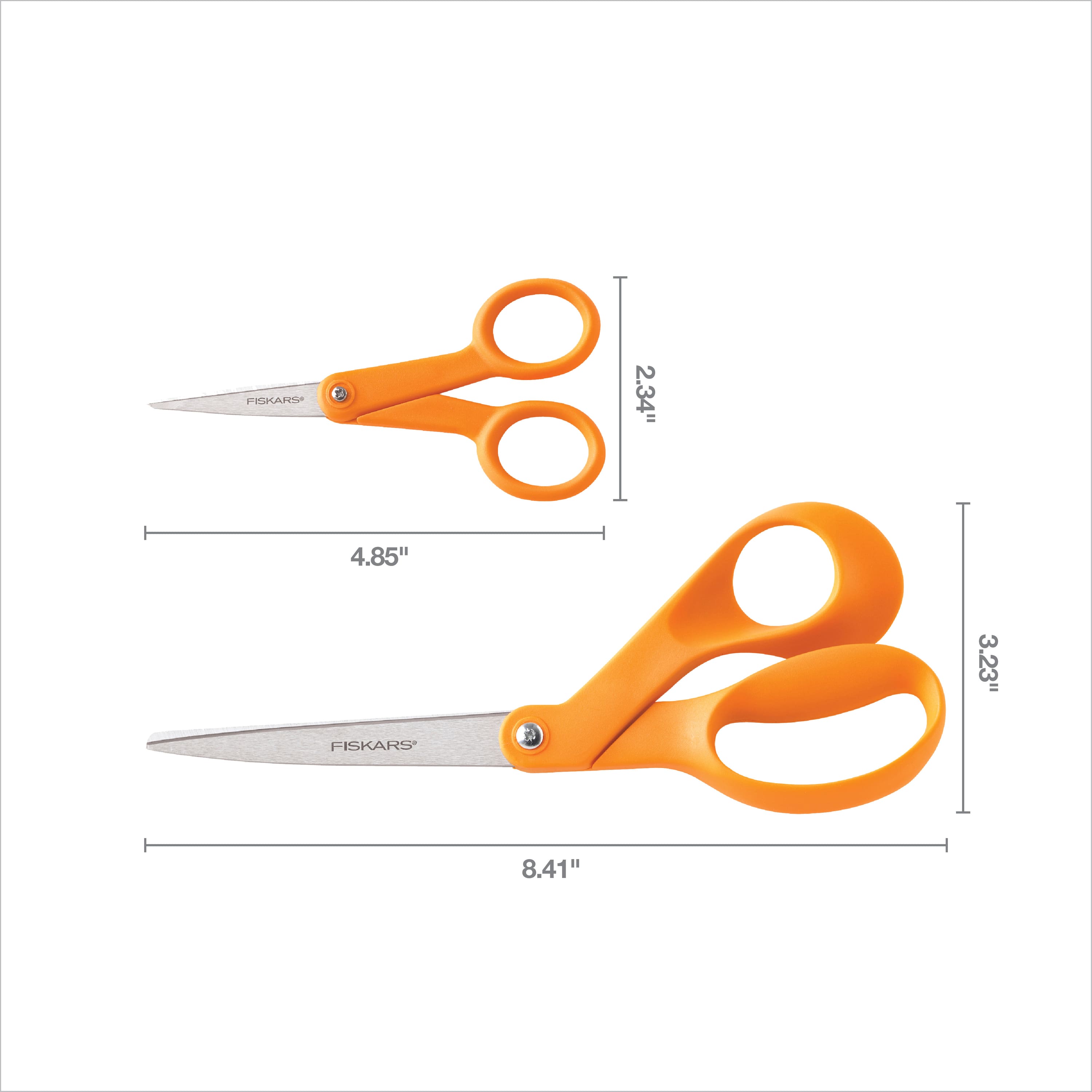 Fiskars&#xAE; 8&#x22; &#x26; No.5 Micro-Tip&#xAE; Orange-Handled Scissors Set