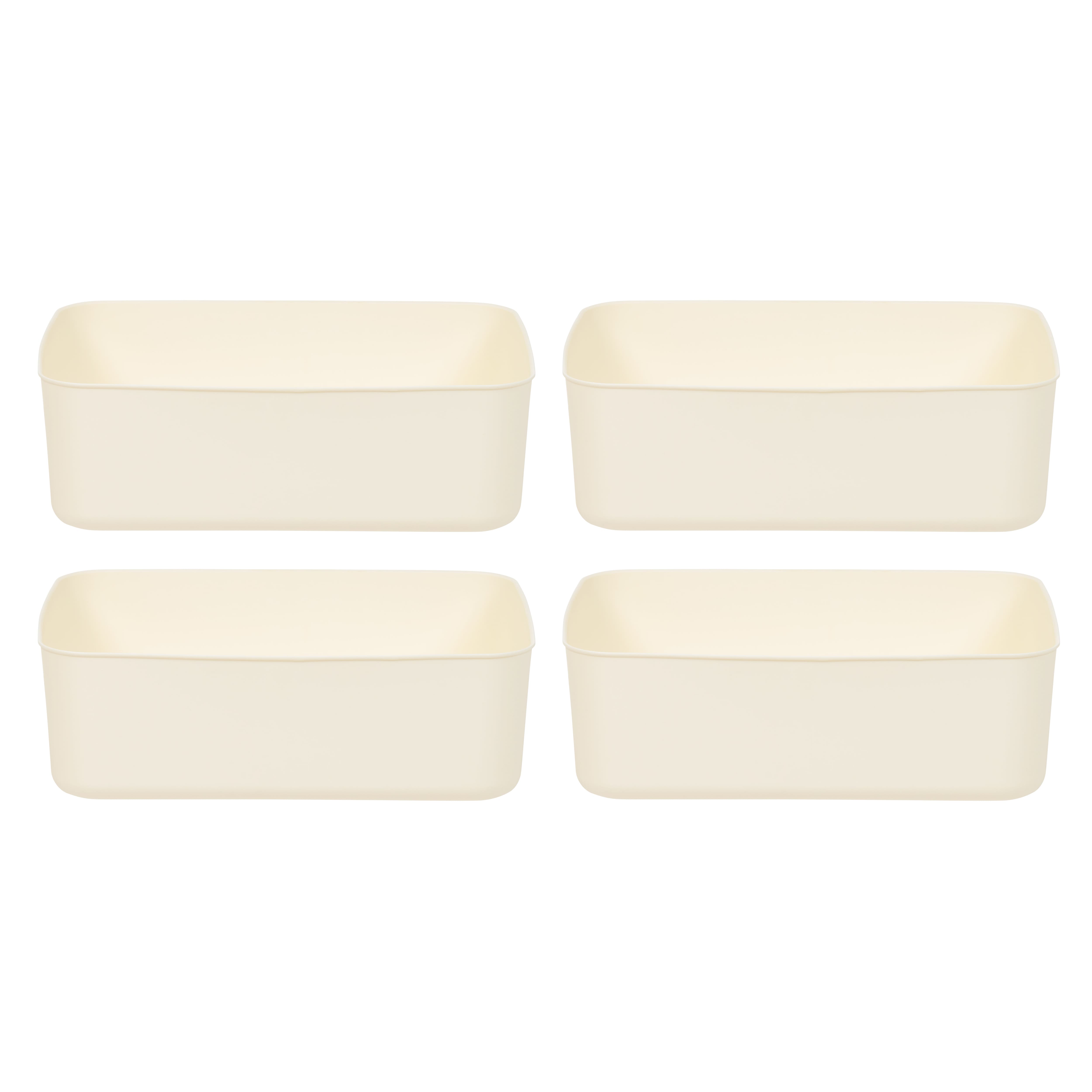IRIS® Medium Cream Nestable Storage Organizer Bins, 4ct.