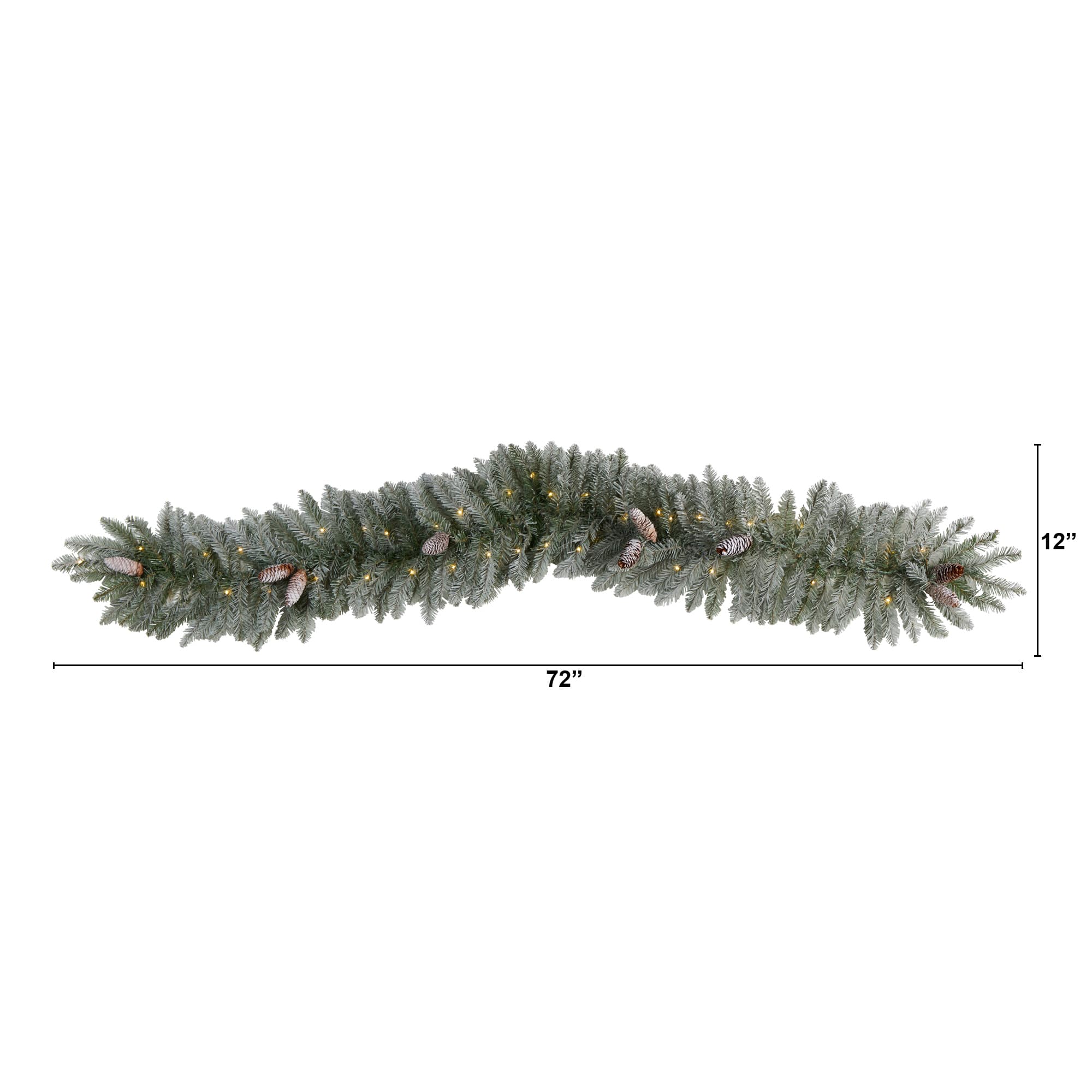 6ft. Pre-Lit LED Frosted Christmas Garland with Pinecones