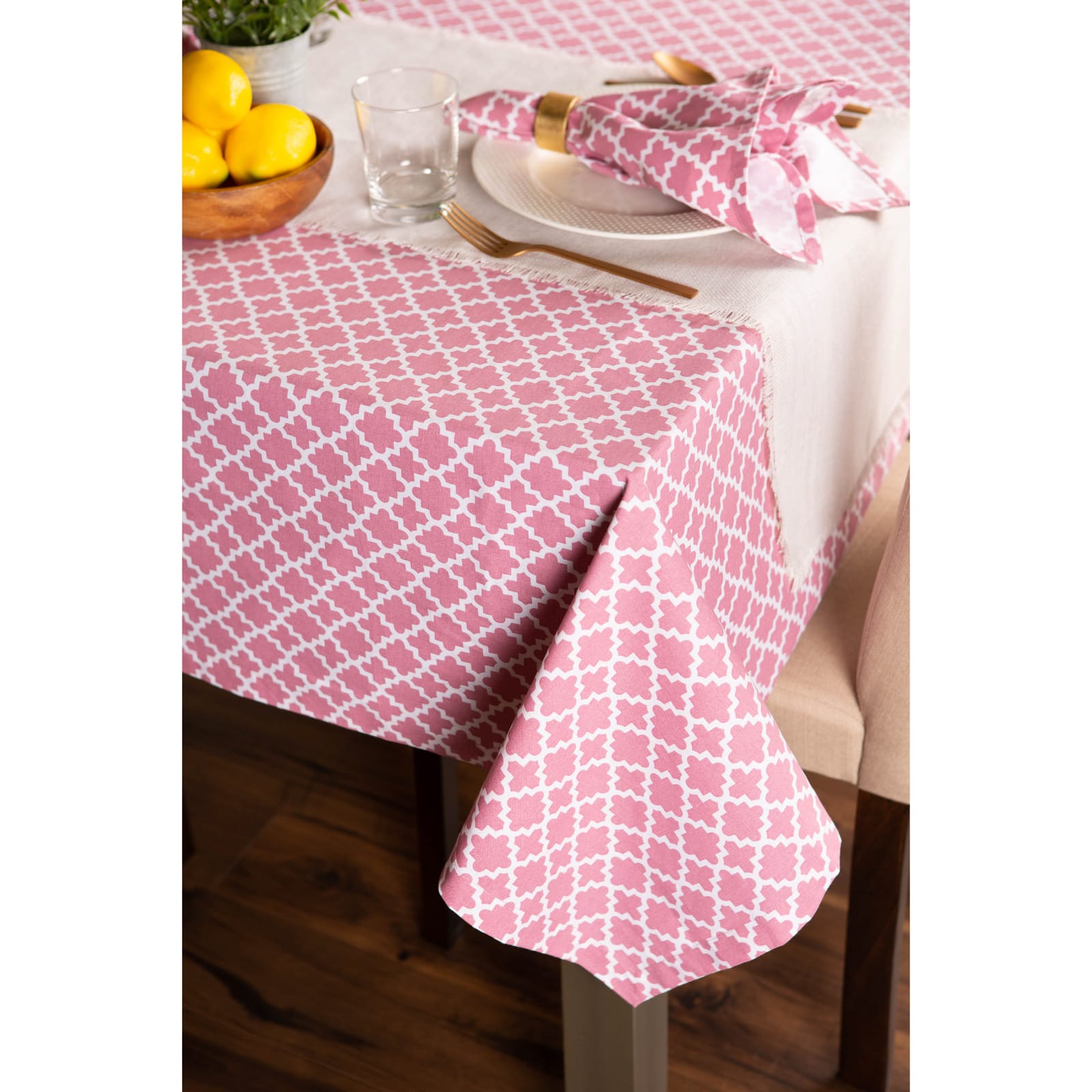 Rose Lattice Tablecloth 60" x 104"