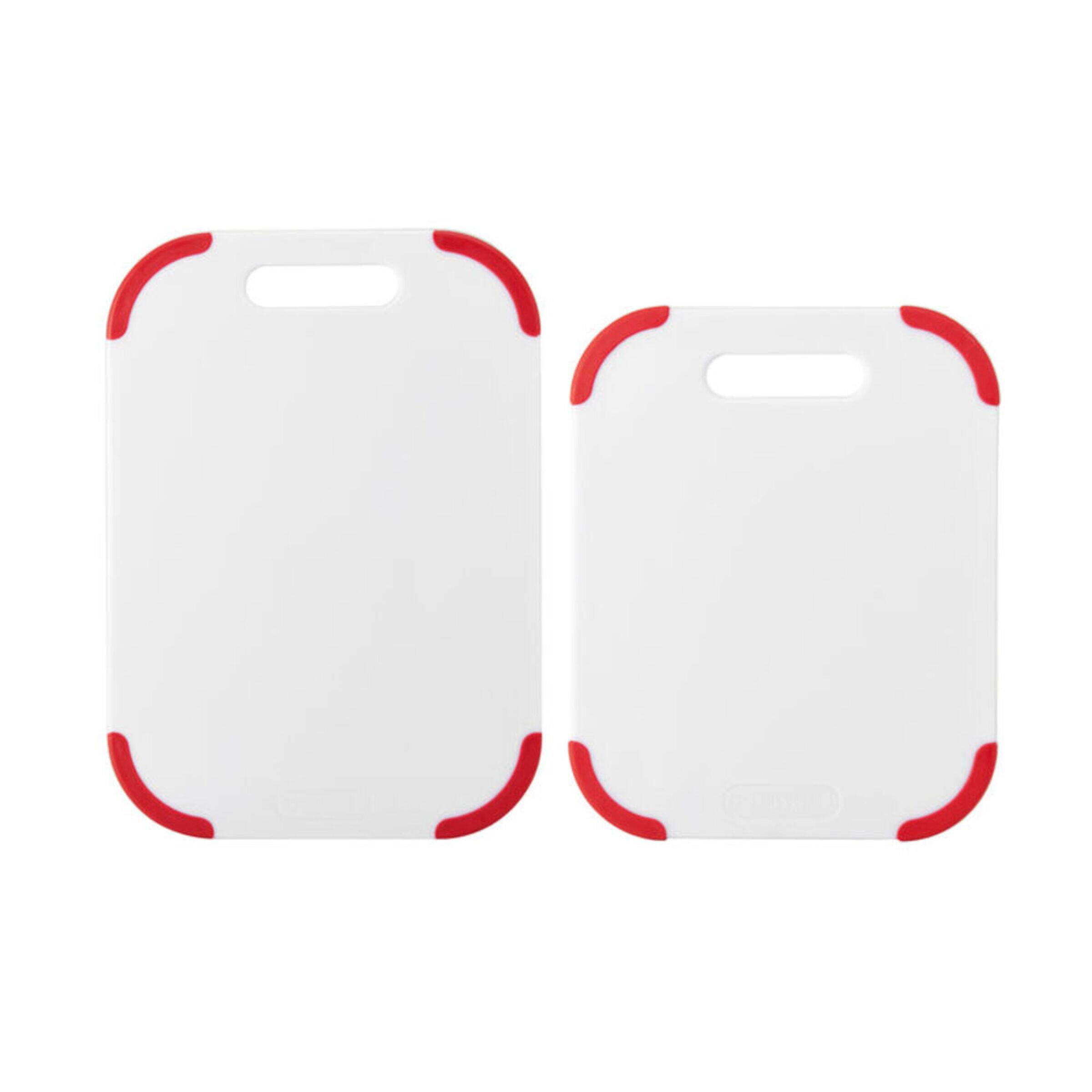 Farberware Red & White 2-Piece Non-Slip Cutting Board Set