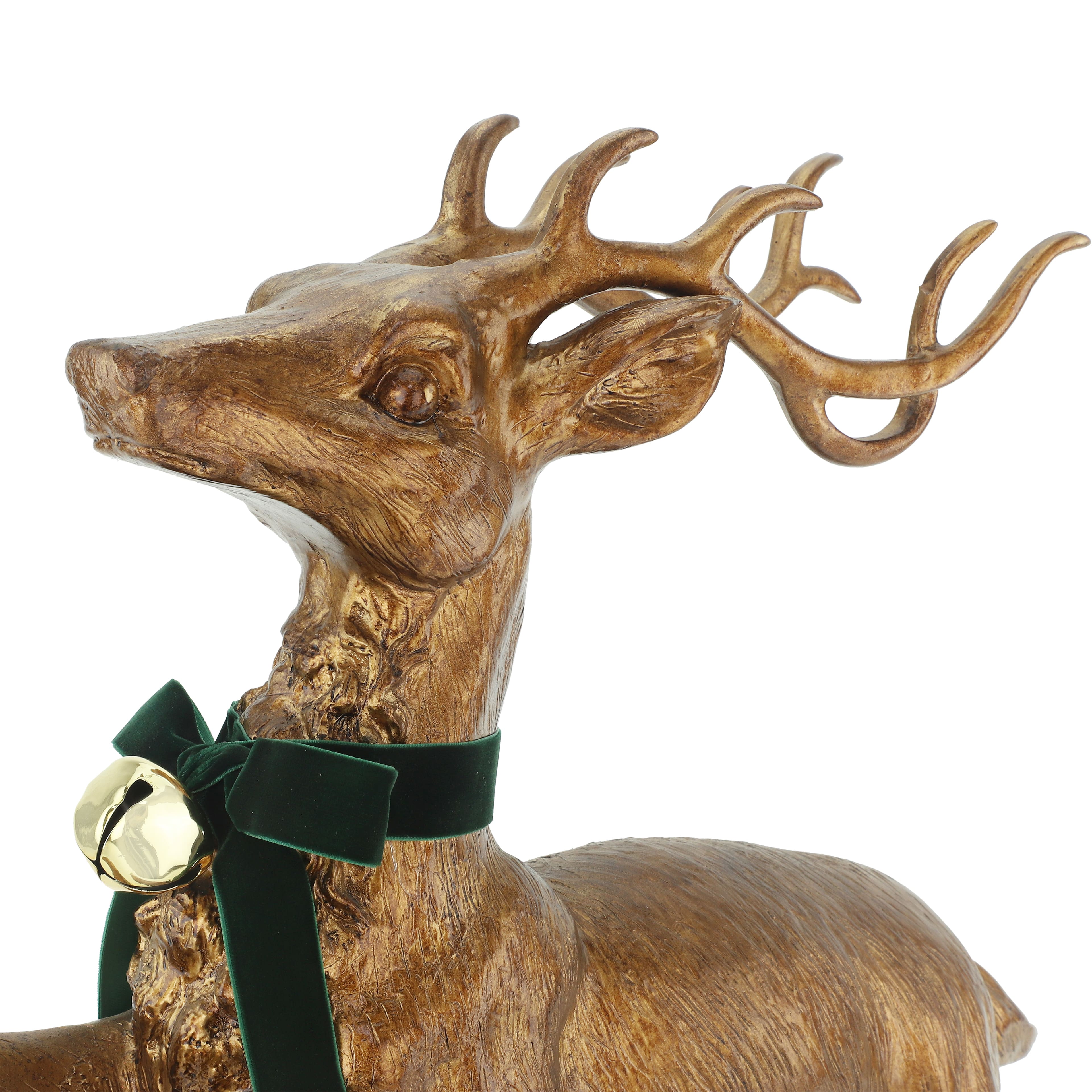 21&#x22; Antique Copper Leaping Reindeer with Bell Tabletop D&#xE9;cor by Ashland&#xAE;