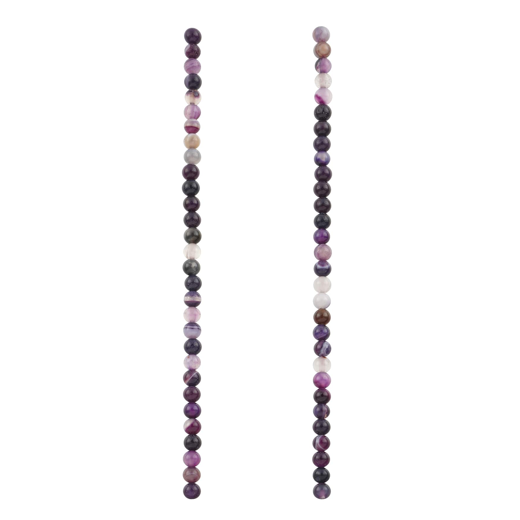12 Pack: Purple Agate Round Beads by Bead Landing™