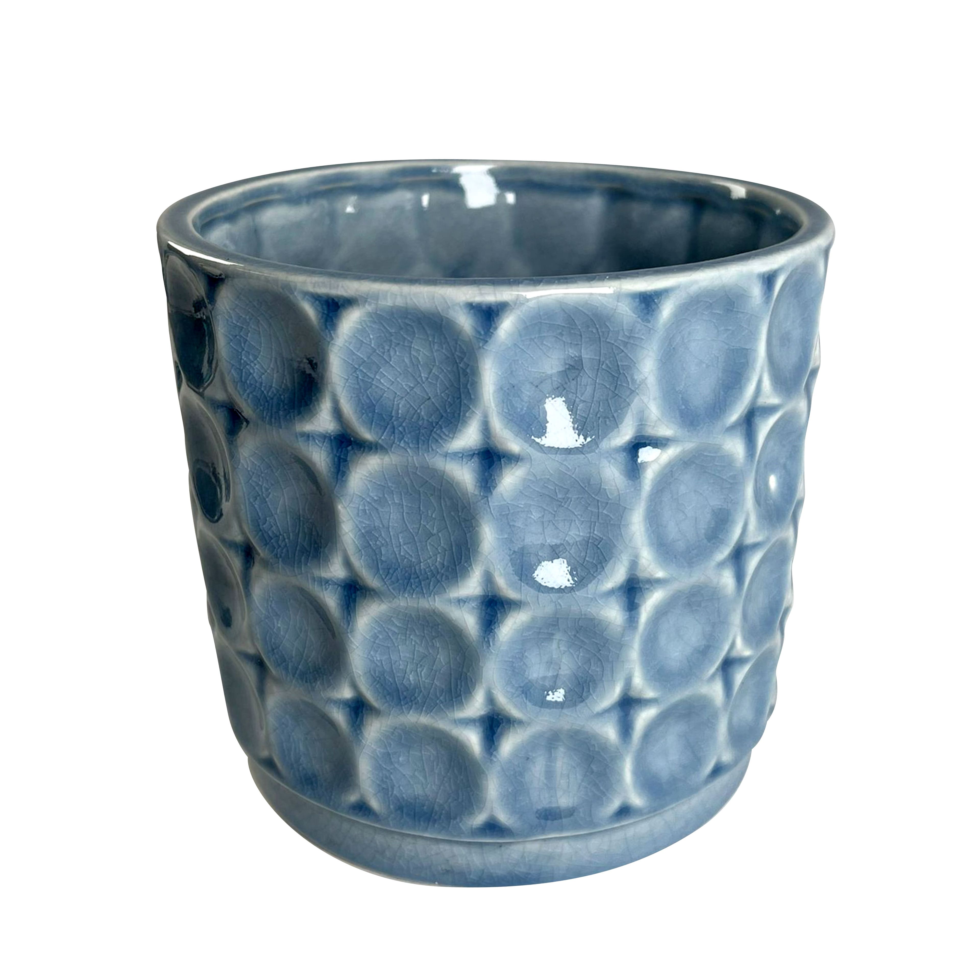 5.75&#x22; Blue Circles Ceramic Pot by Ashland&#xAE;