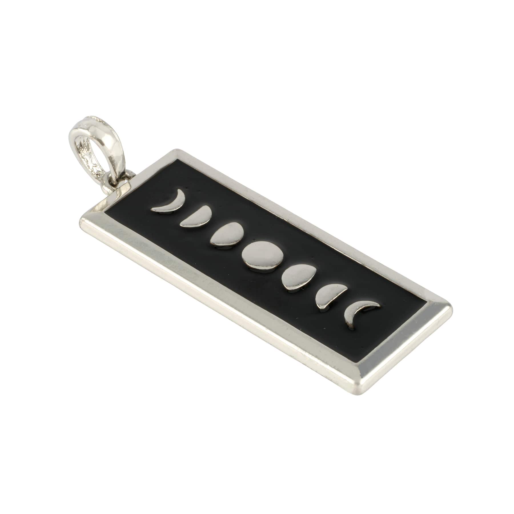 12 Pack: Black &#x26; Silver Metal Moon Phases Pendant by Bead Landing&#x2122;