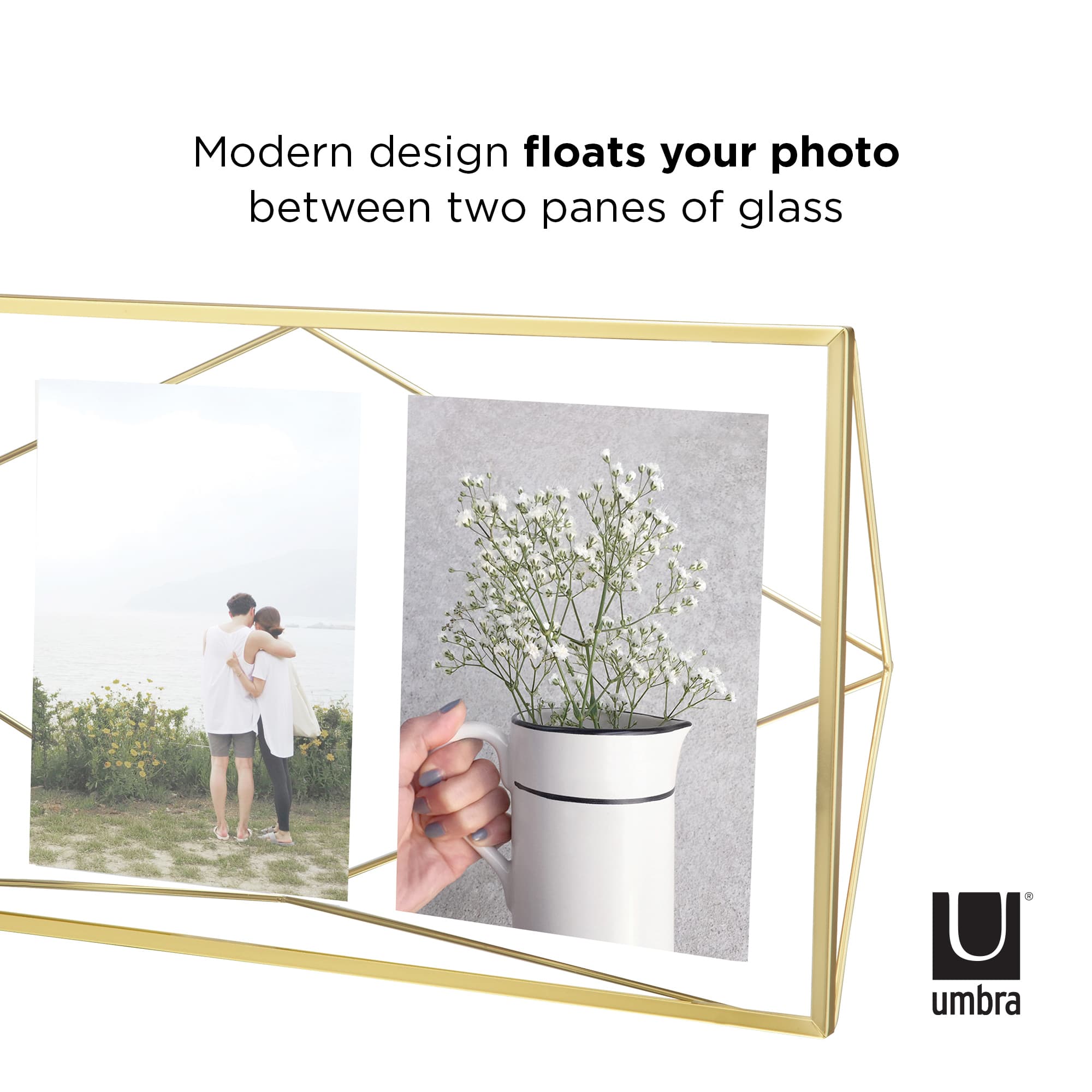 Umbra Matte Brass Prisma 3 Opening Picture Frame