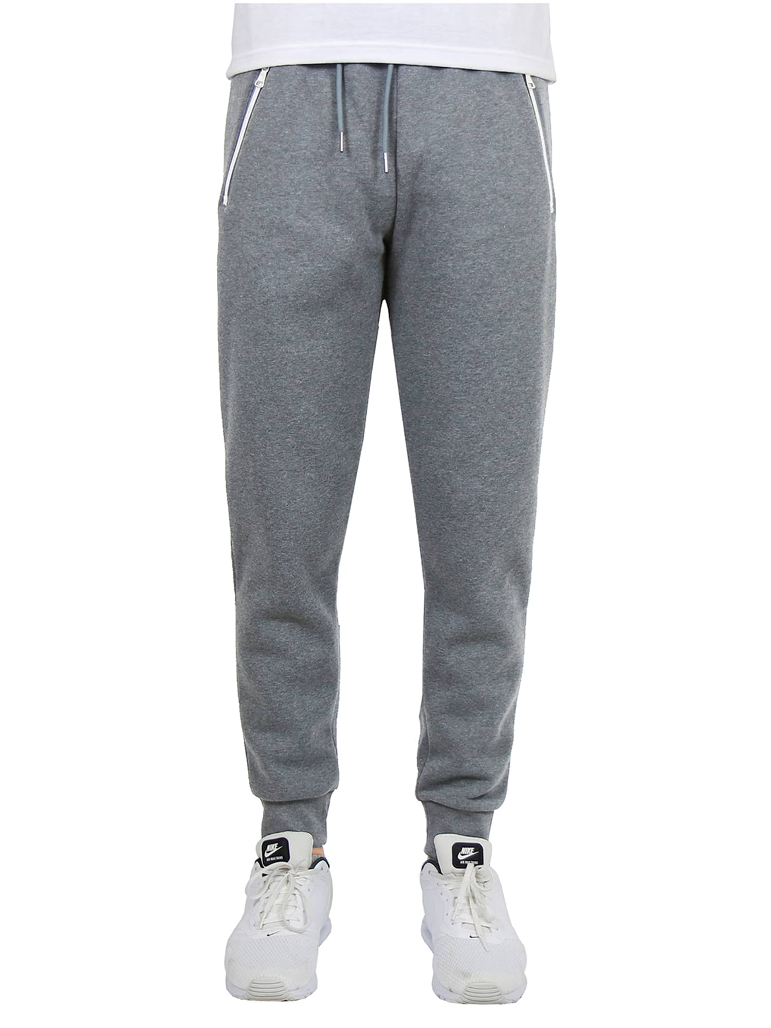 Galaxy by Harvic Men's Fleece-Lined Jogger Sweatpants With Zipper Pockets