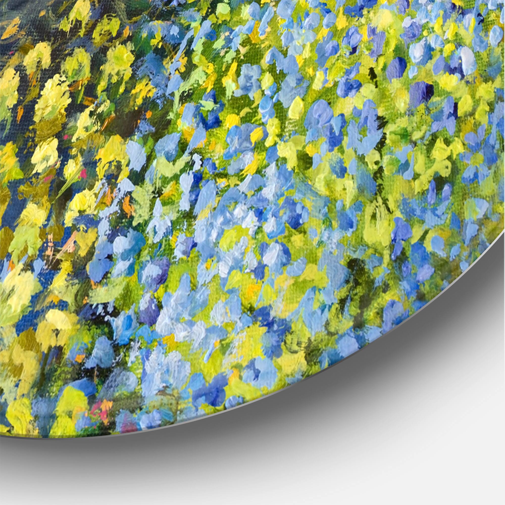 Designart - Colorful Silence At The Lake Side - Lake House Metal Circle Wall Art