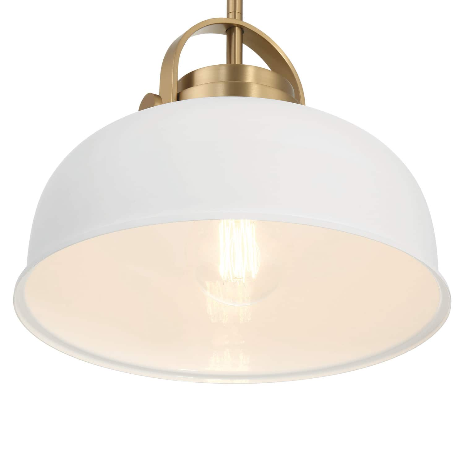 Arte White &#x26; Gold Industrial Metal 2-Tone Ceiling Light