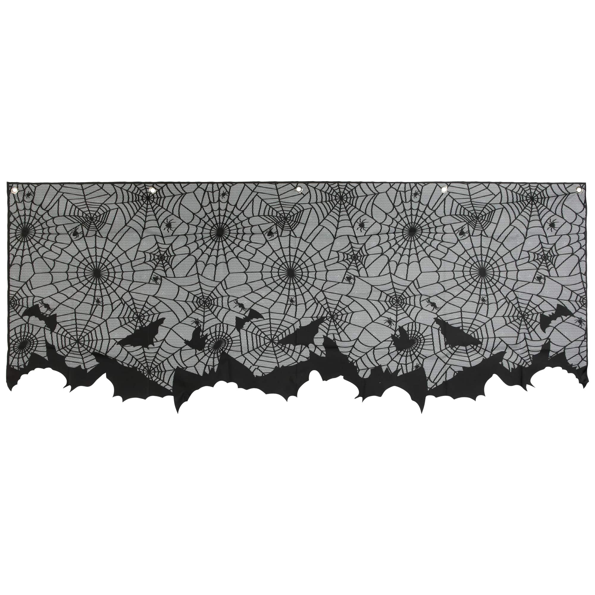 Spider Webs and Bats Halloween Valance Decoration - 5.25'