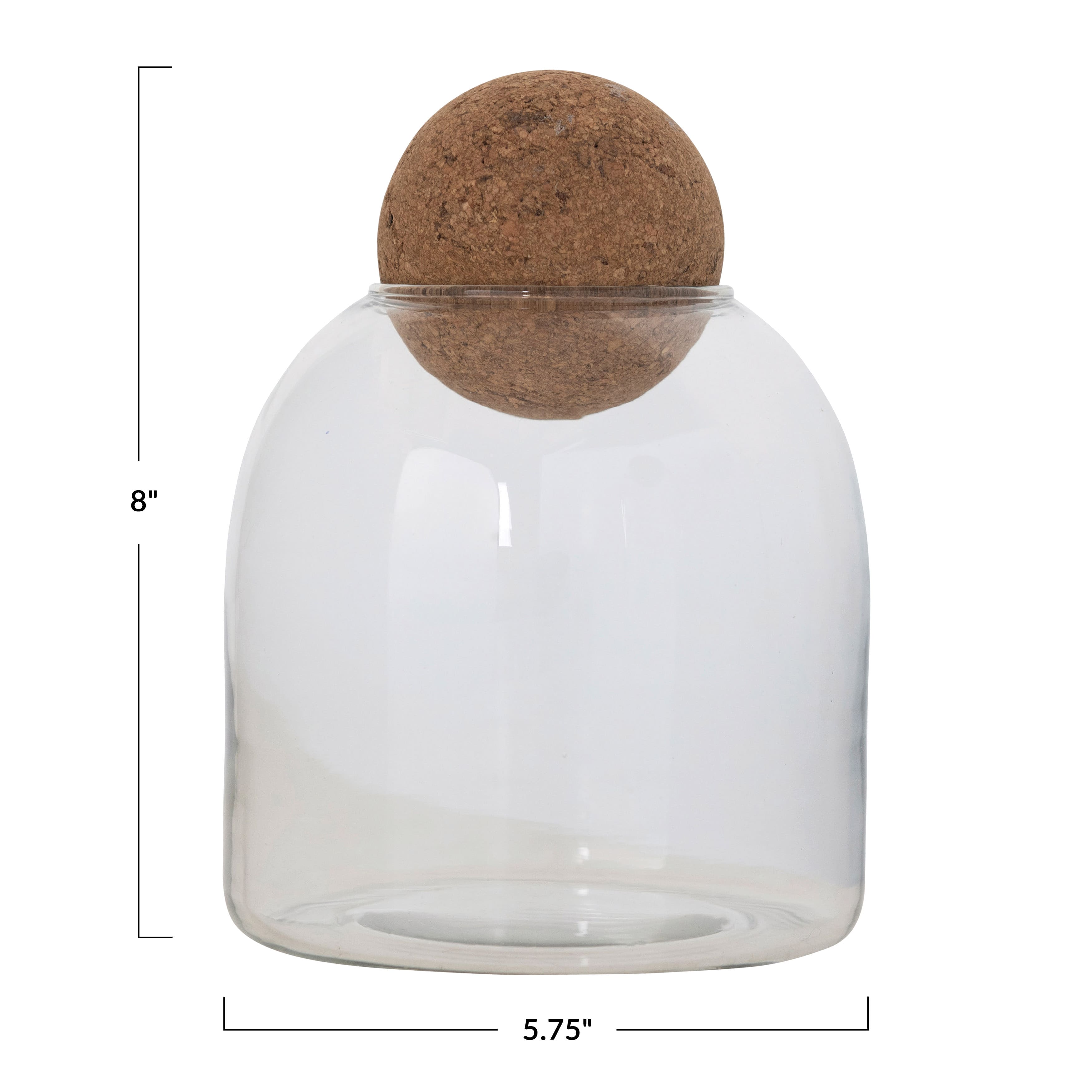 Glass Jar with Cork Ball Lid