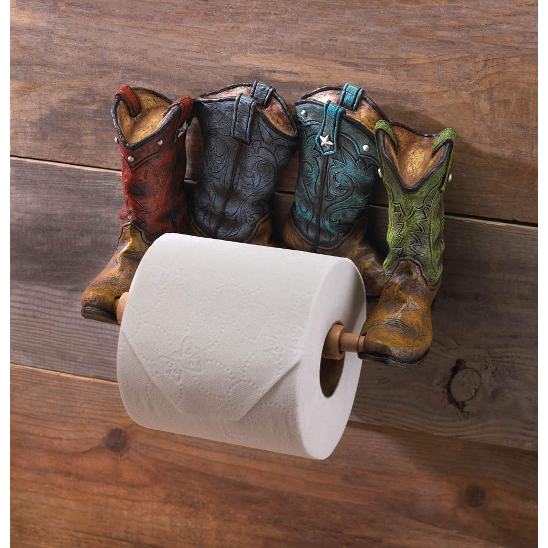 8.5" Cowboy Boots Toilet Paper Holder