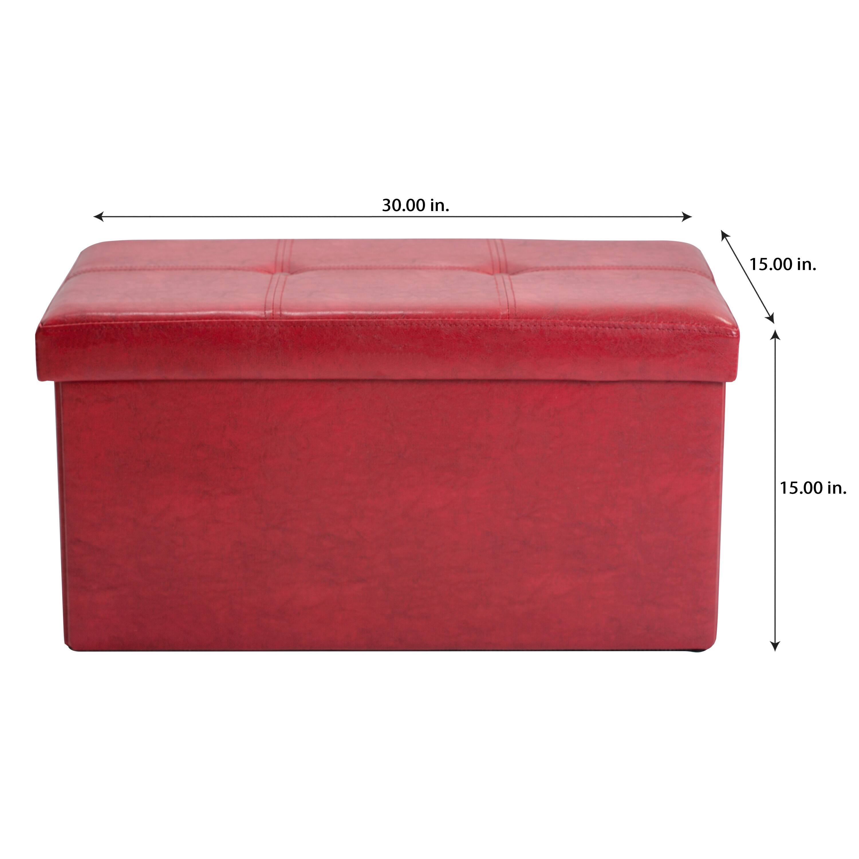 Simplify Faux Leather Double Folding Storage Ottoman