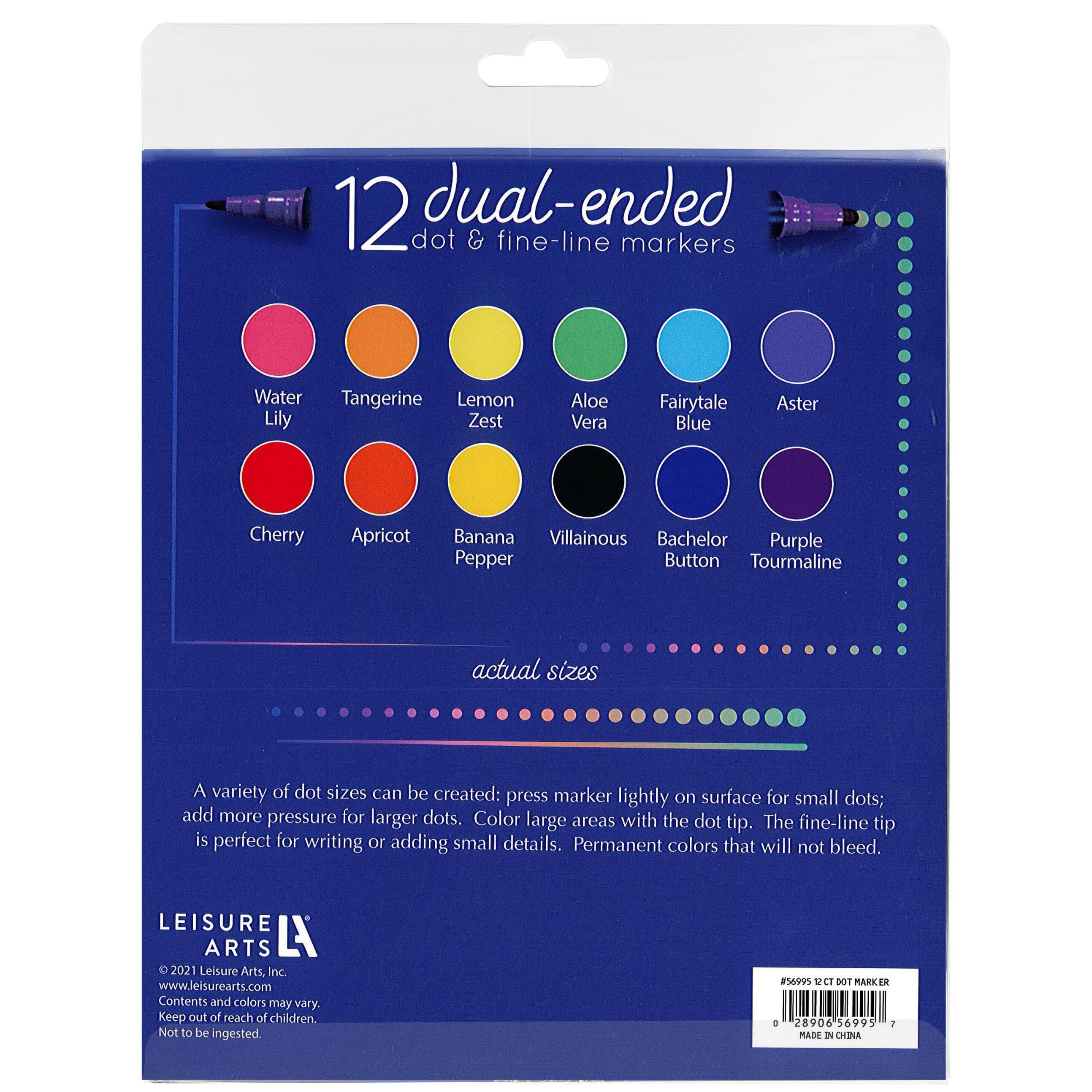 Leisure Arts&#xAE; Rainbow Dual-Ended &#x26; Dot Marker Set