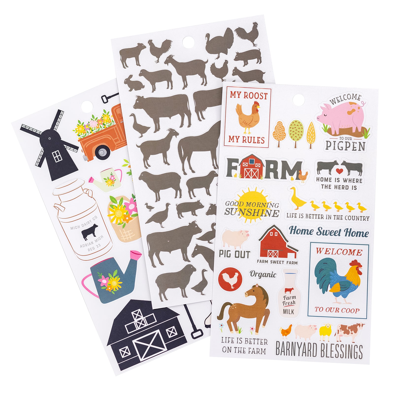 12 Pack: Barnyard Animals Stickers by Recollections™