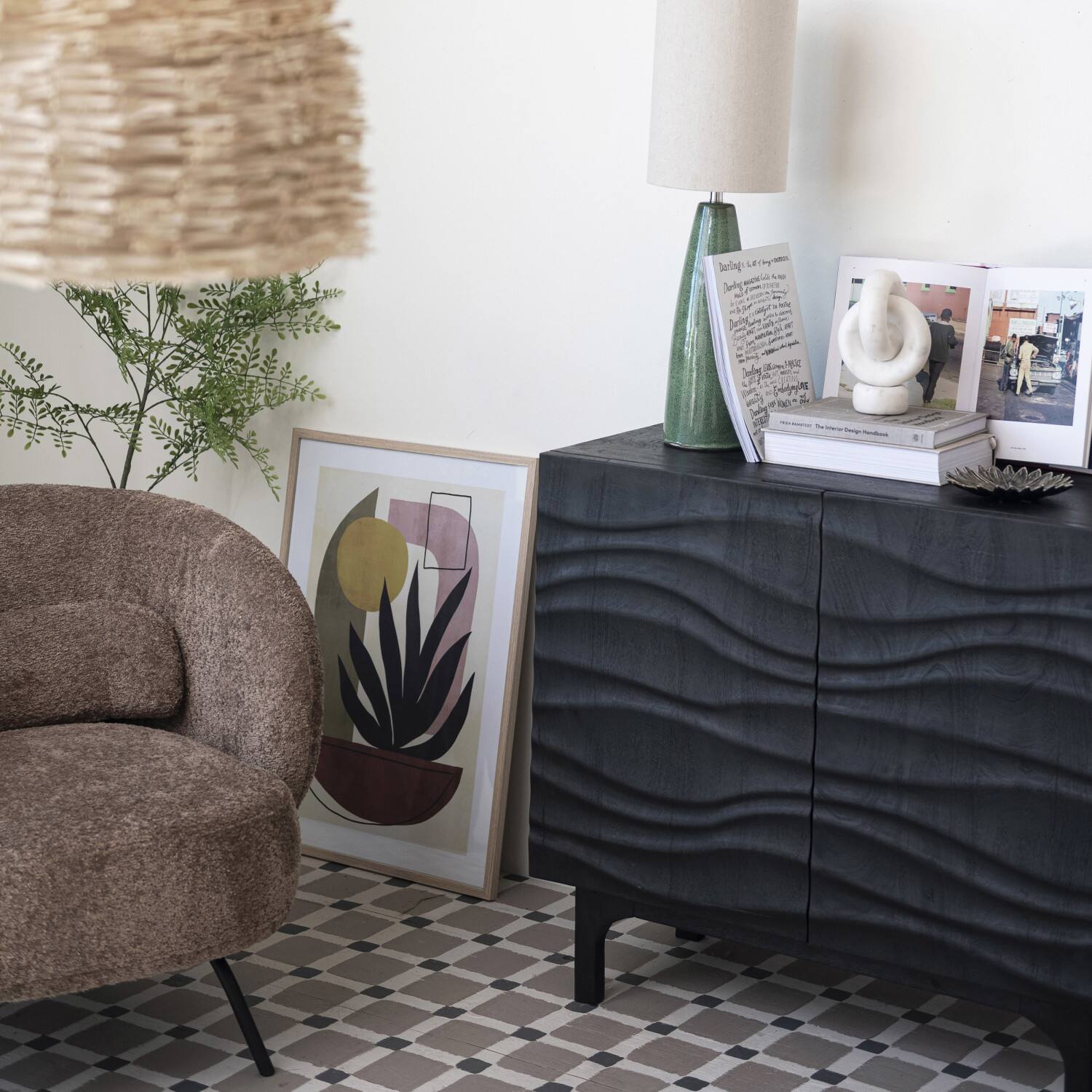 Hello Honey® 27.5" Green Reactive Glaze Ceramic Table Lamp with Linen Shade