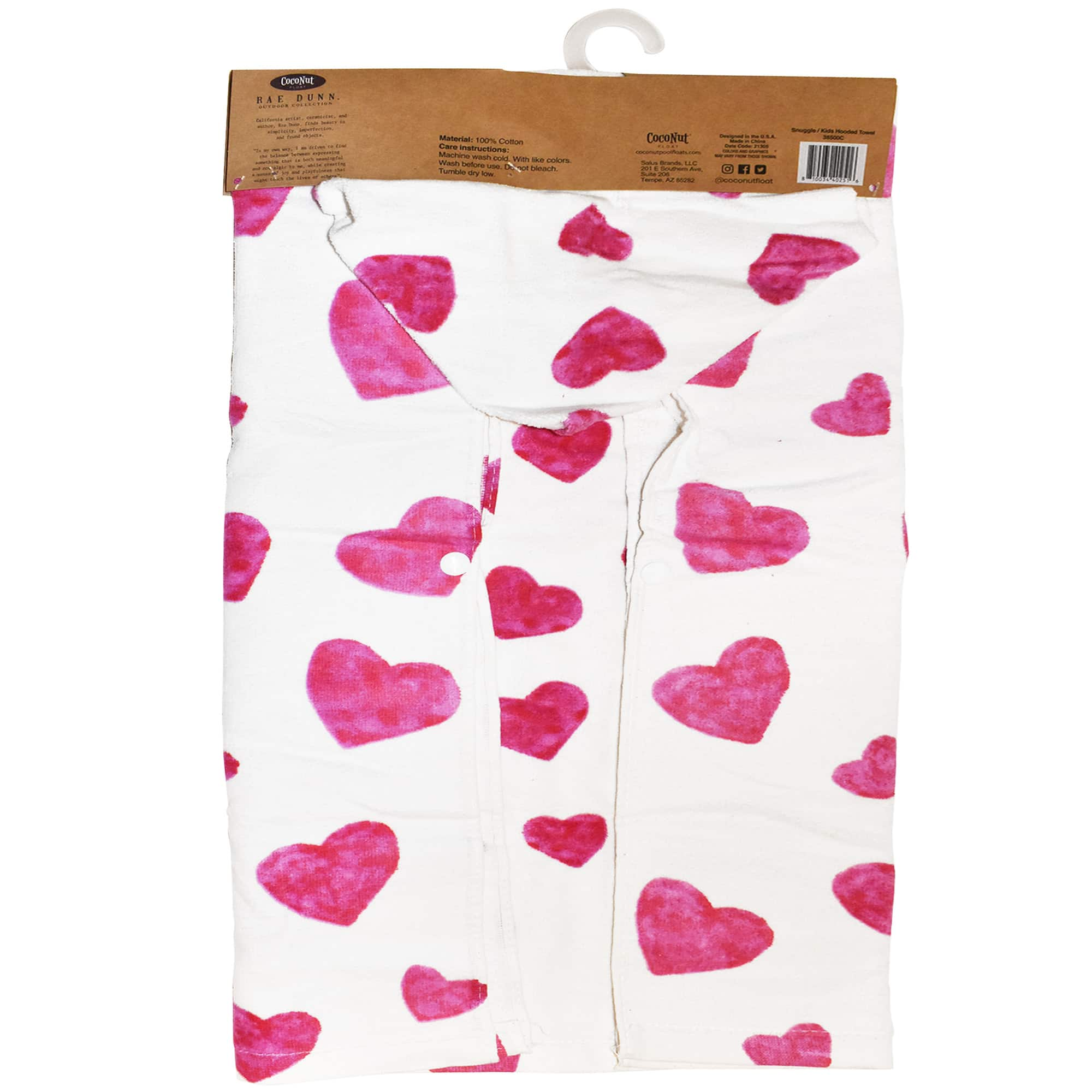 Rae Dunn Snuggle Hearts Kids Hooded Towel &#x26; Beach Ball Set