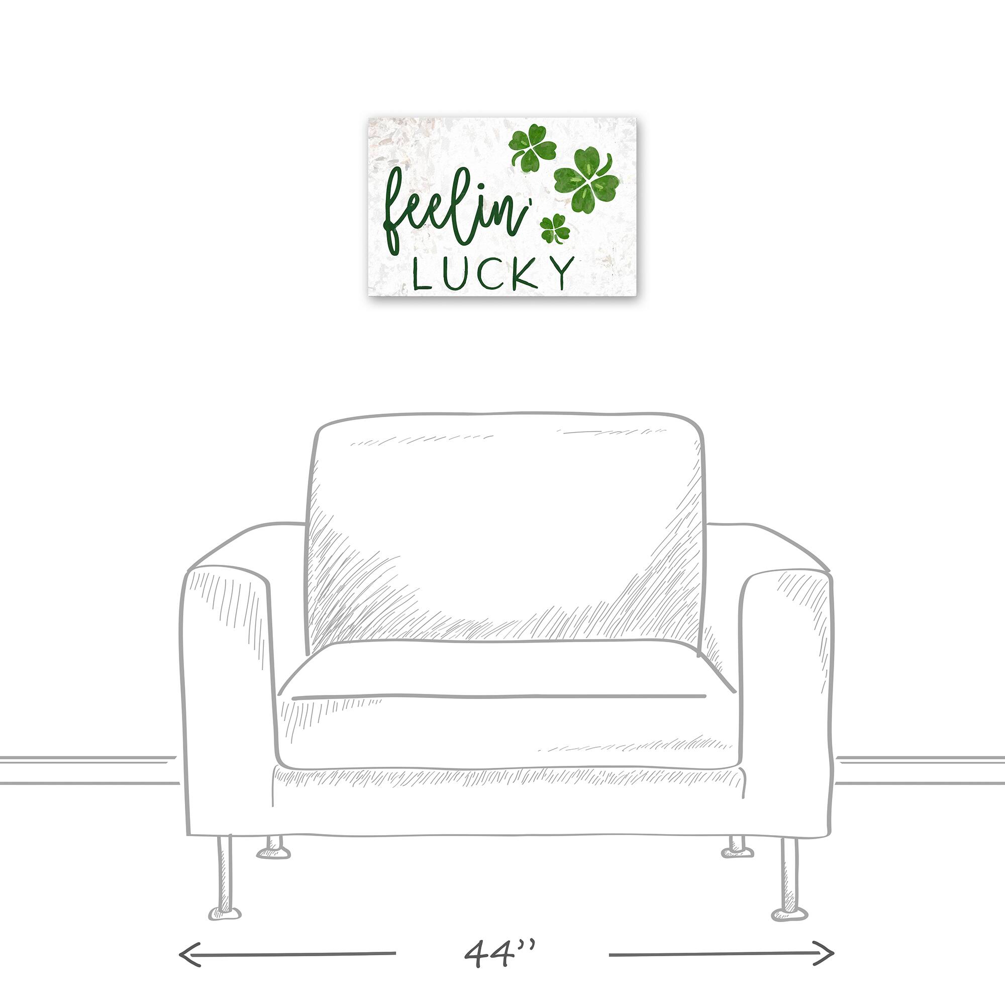 Feeling Lucky Four Leaf Clover Canvas 12&#x22; x 18&#x22; Canvas Wall Art