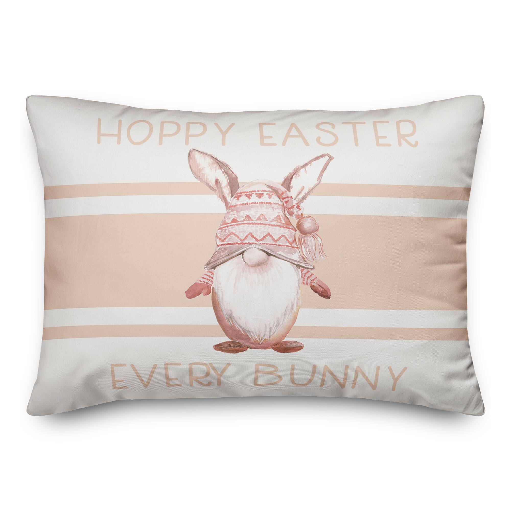 Hoppy Easter Gnome Blush 2 14" x 20" Indoor / Outdoor Pillow