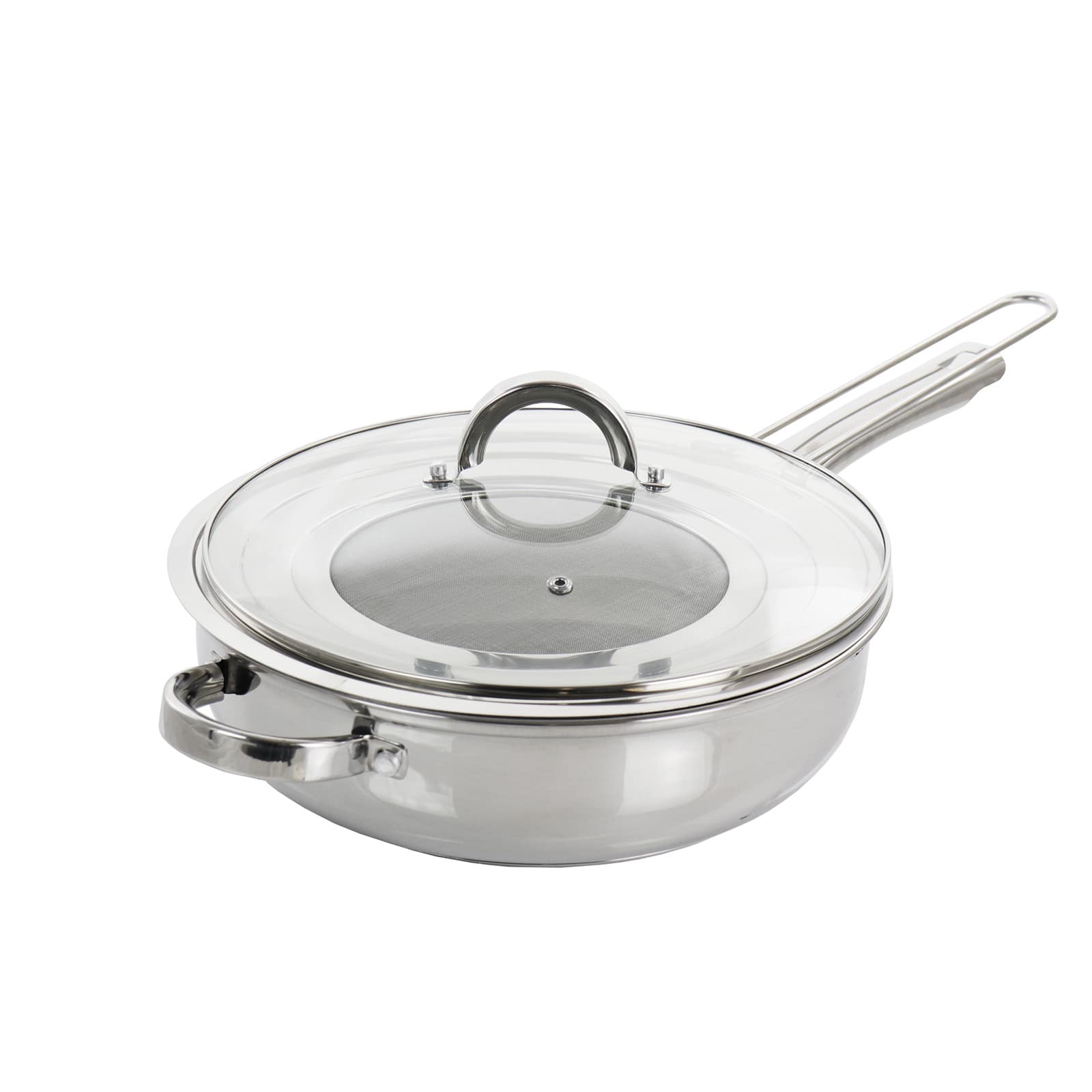 Oster Sangerfield 4qt. Stainless Steel Sauté Pan with Lid and Splatter ...