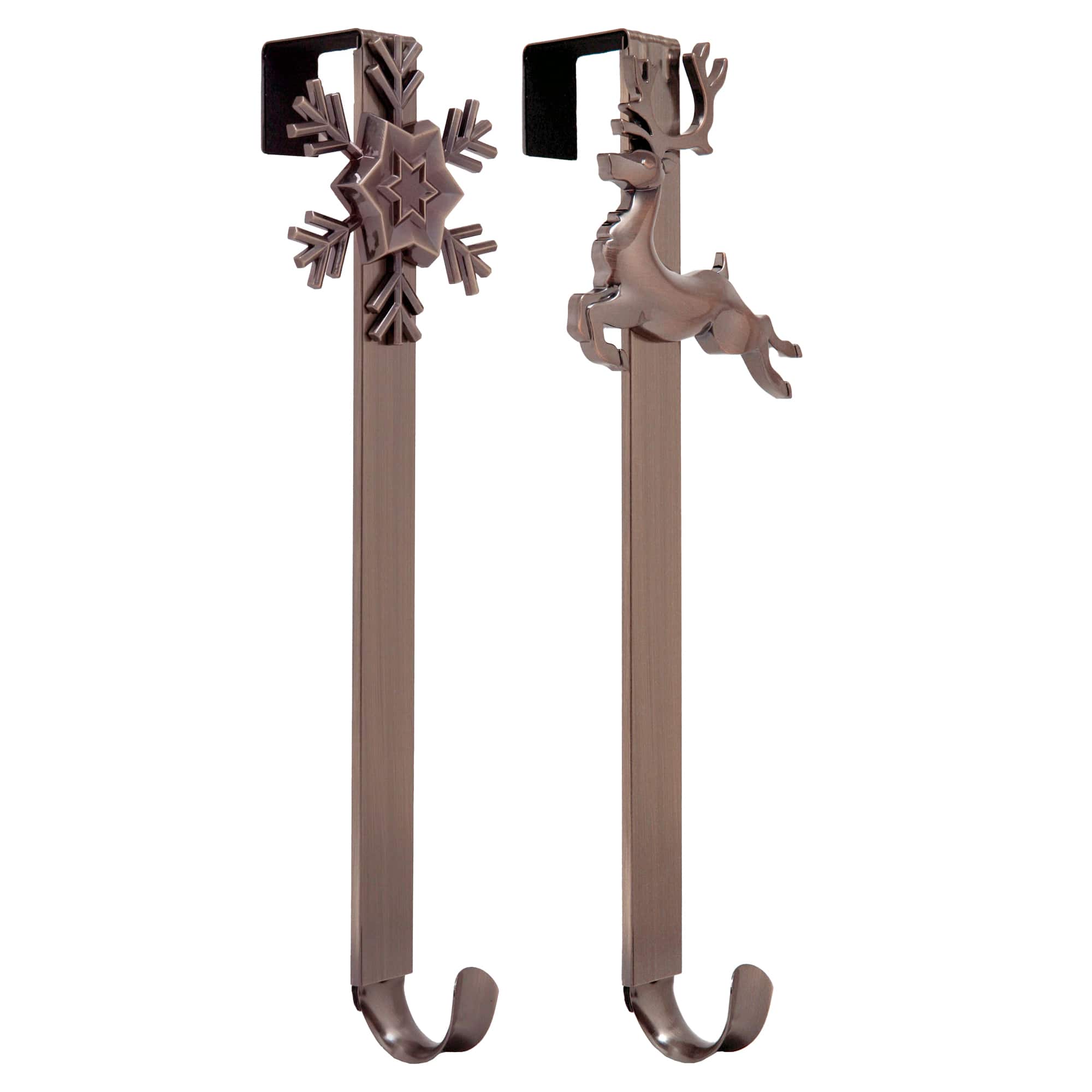 Haute Decor Bronze Reindeer &#x26; Snowflake Adjustable Wreath Hangers, 2ct.