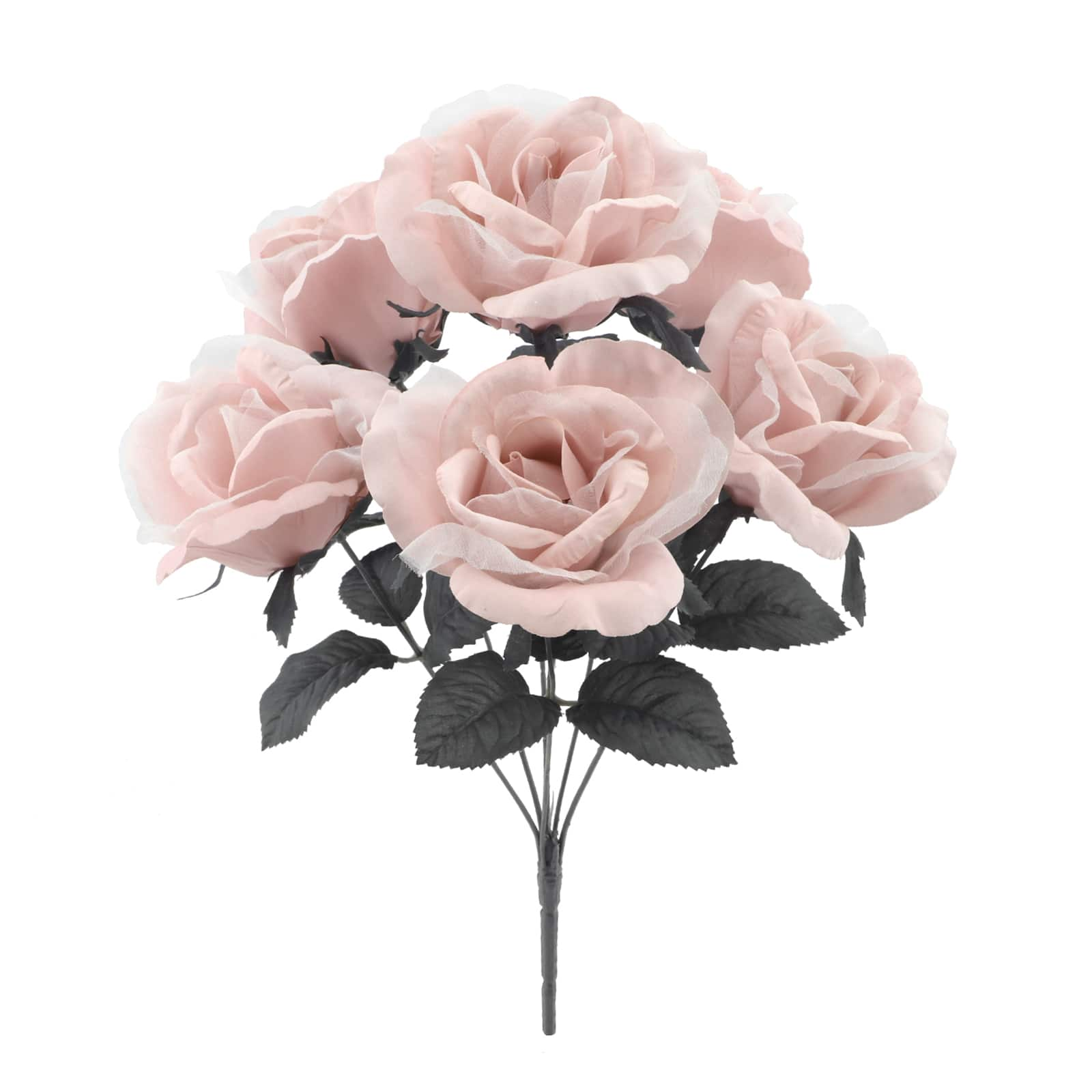 17.5&#x22; Sheer Pink Velvet Rose Bush by Ashland&#xAE;