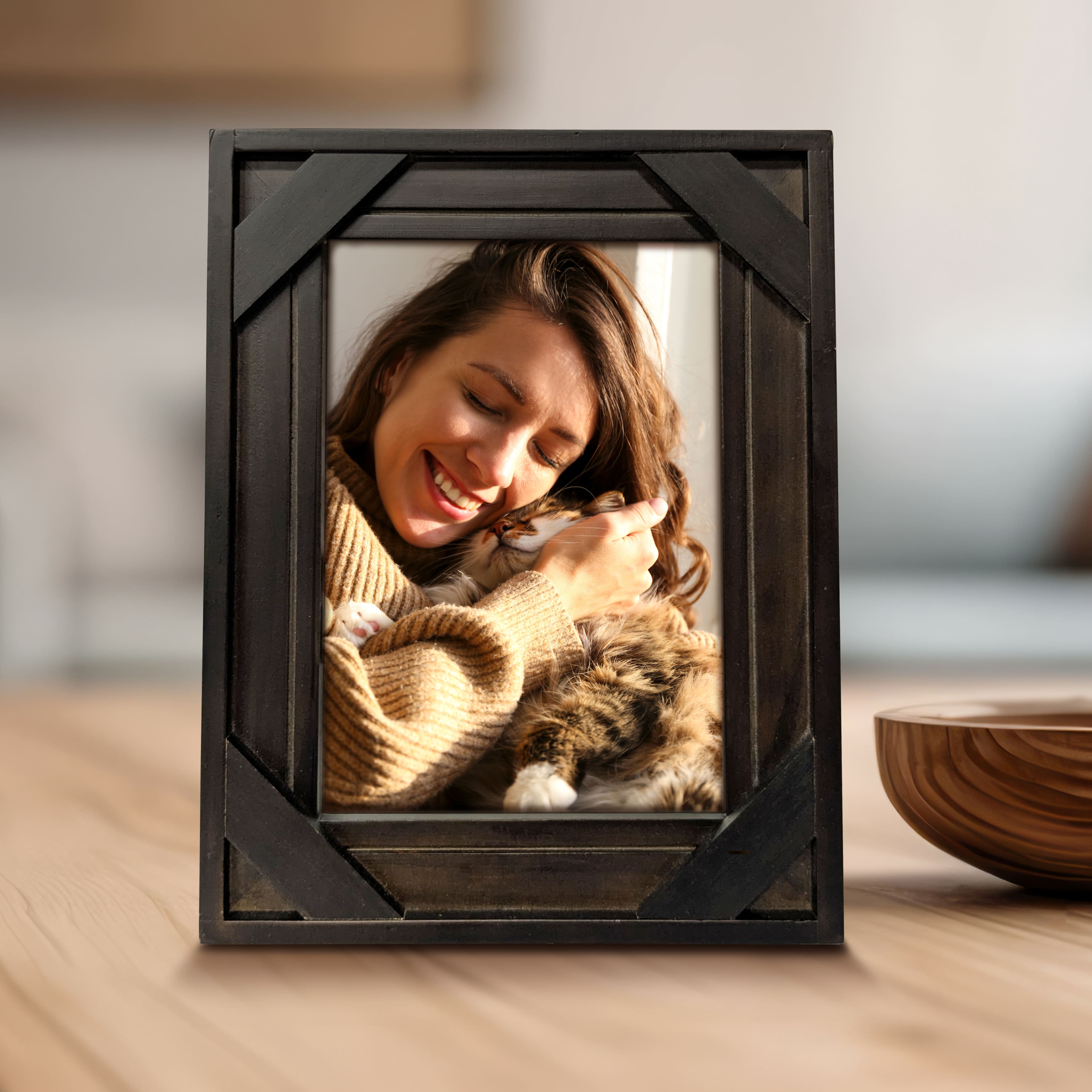 Expressions&#x2122; 5&#x22; x 7&#x22; Espresso Cross-Corner Wood Frame by Studio D&#xE9;cor&#xAE;