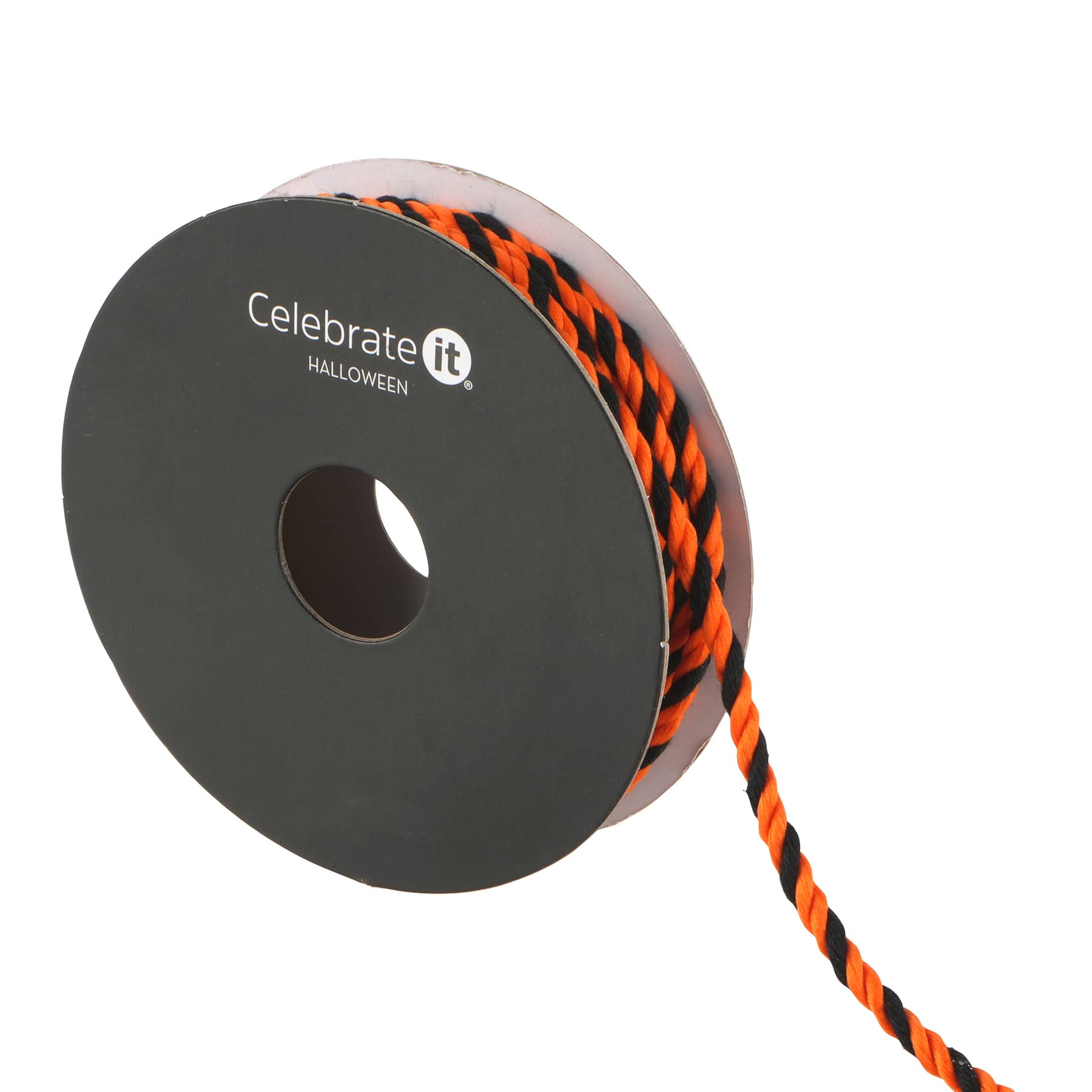 1/8&#x22; x 4yd. Orange &#x26; Black Twist Ribbon by Celebrate It&#xAE; Halloween