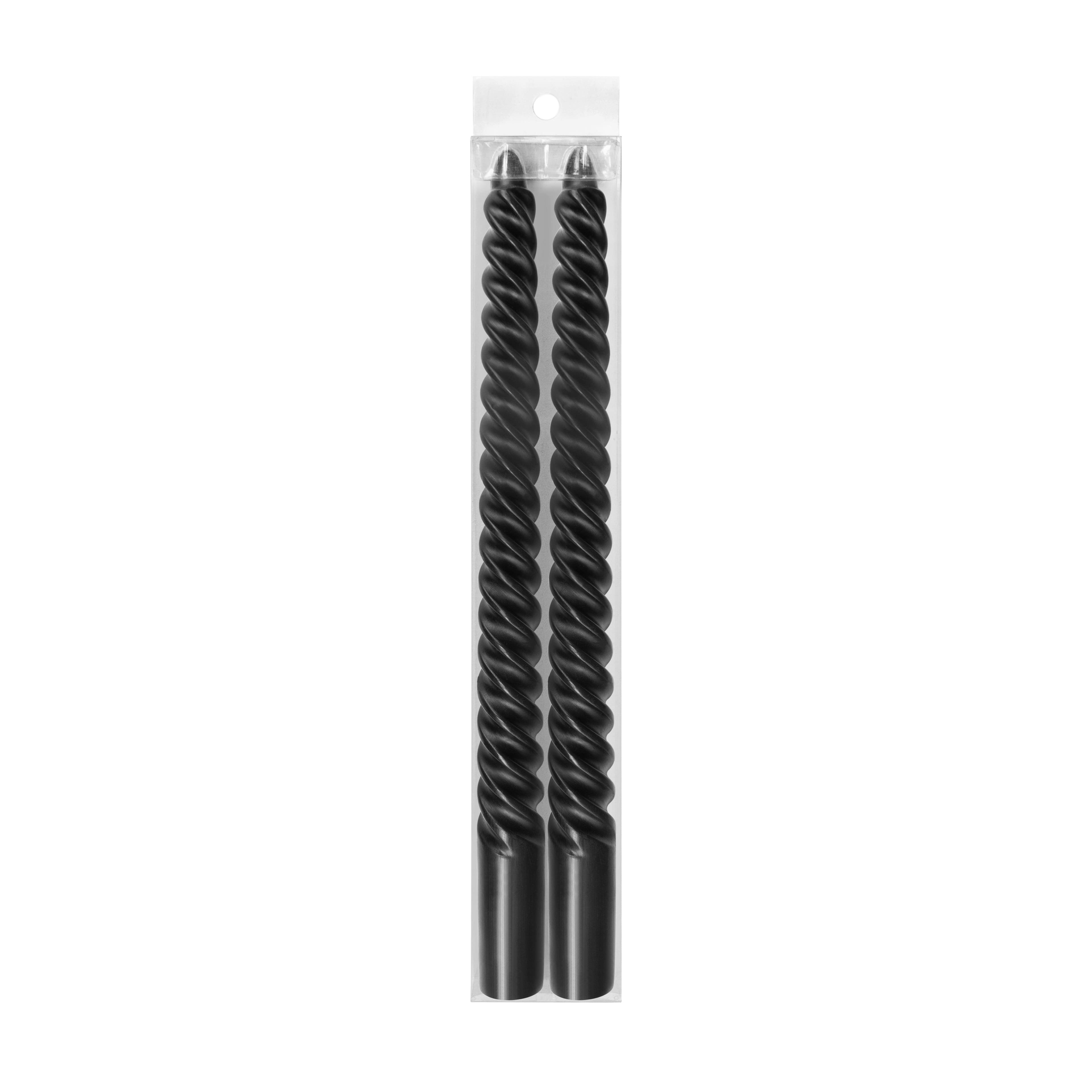 10&#x22; Black Twist Taper Candles, 2ct. by Ashland&#xAE;