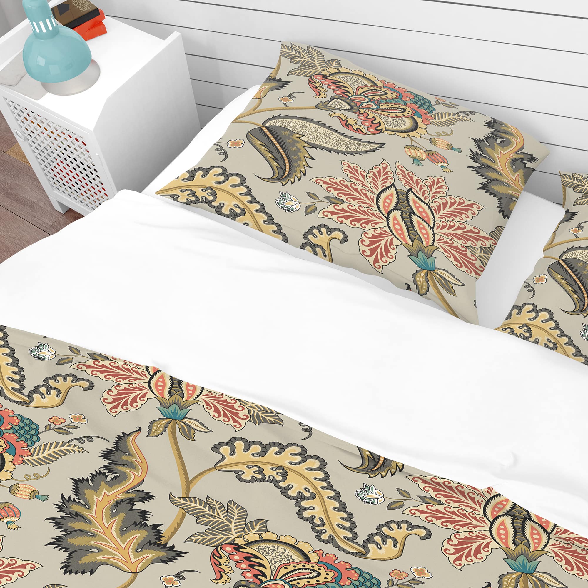 Designart &#x27;Vintage Indian Floral Pattern&#x27; Tropical Bedding Set - Duvet Cover &#x26; Shams