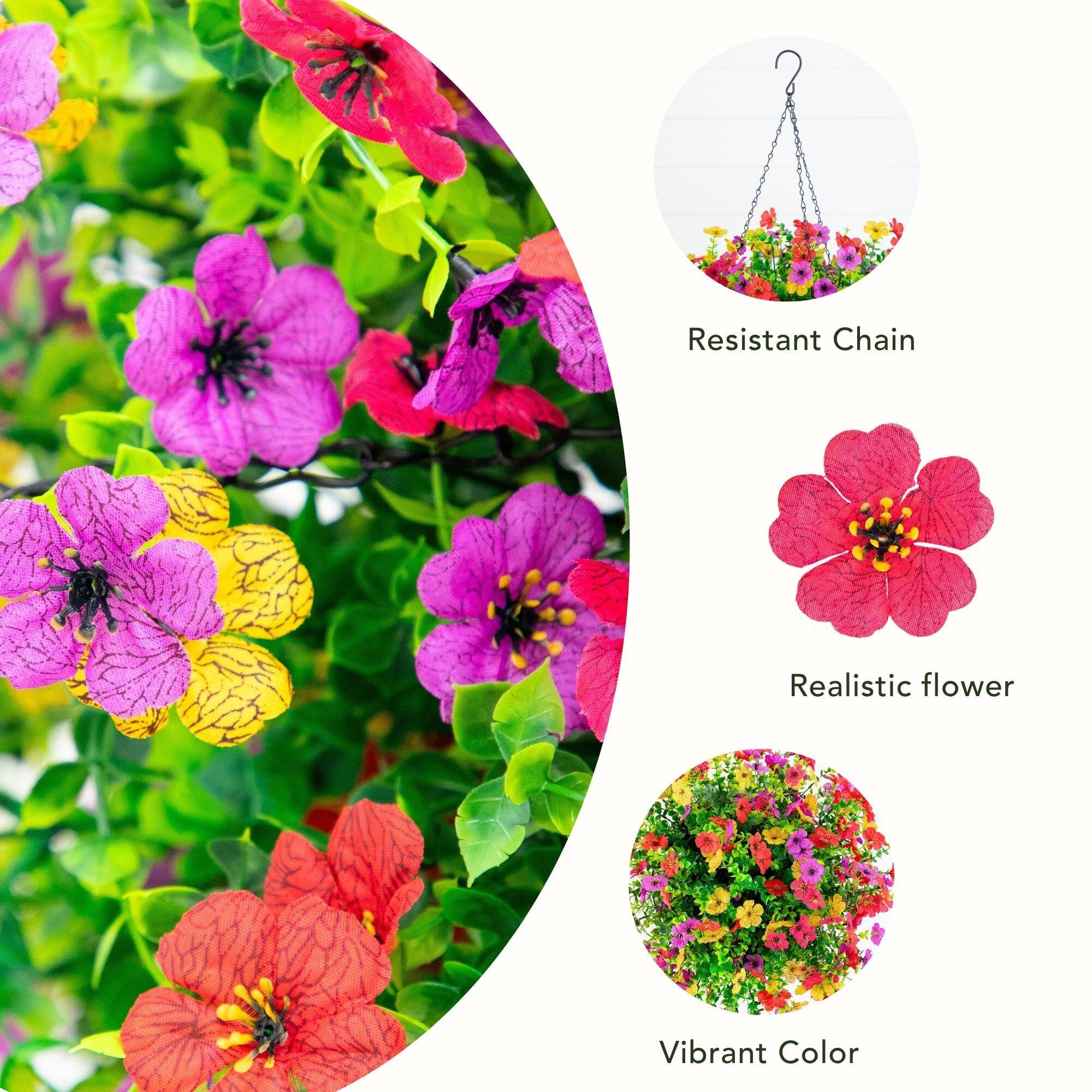 24" UV Resistant Artificial Daisy Hanging Basket DIY Kit